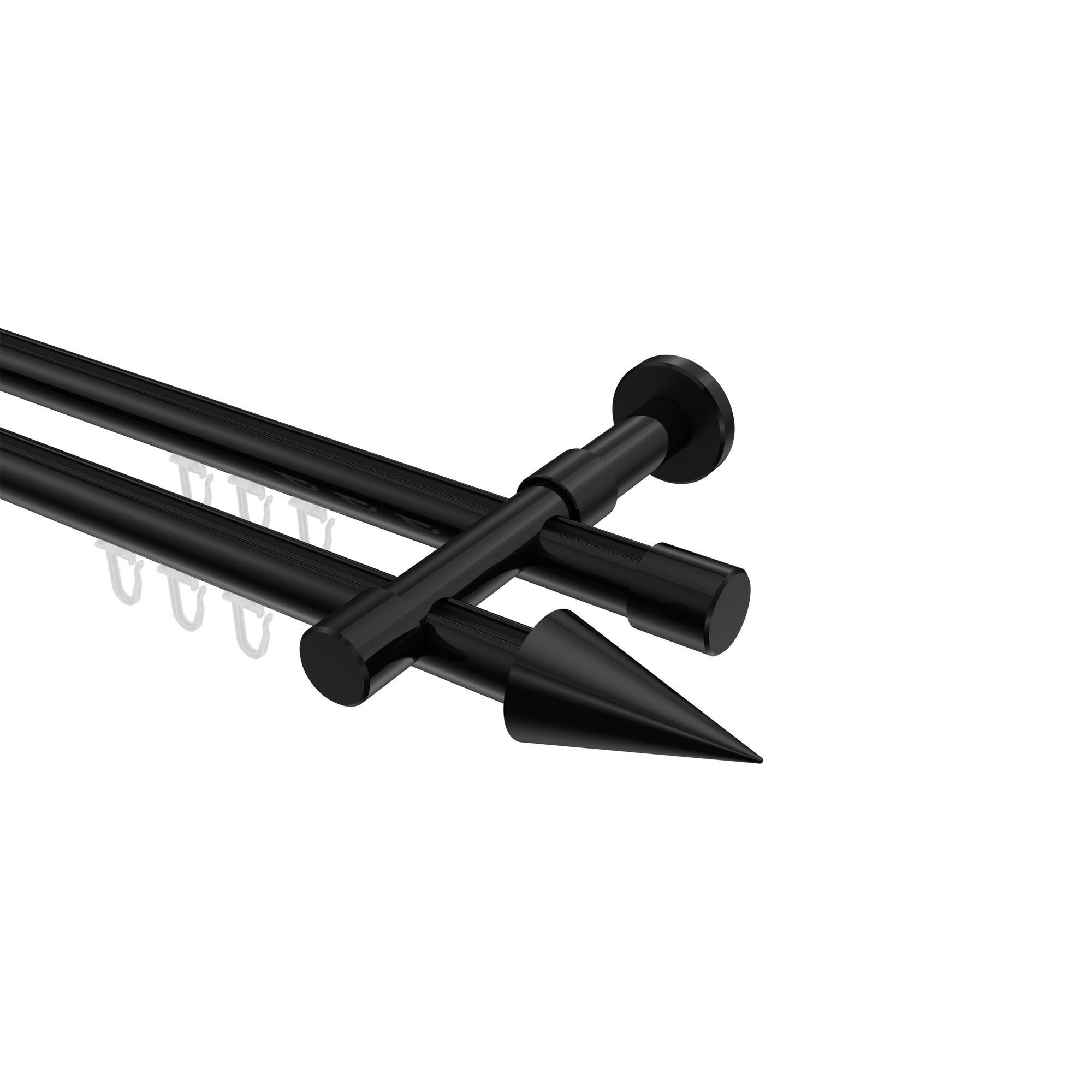 Gardinenstange Innenlauf Prestige Savio 100 Cm, 2-LäUfig, 20 Mm Ø Schwarz