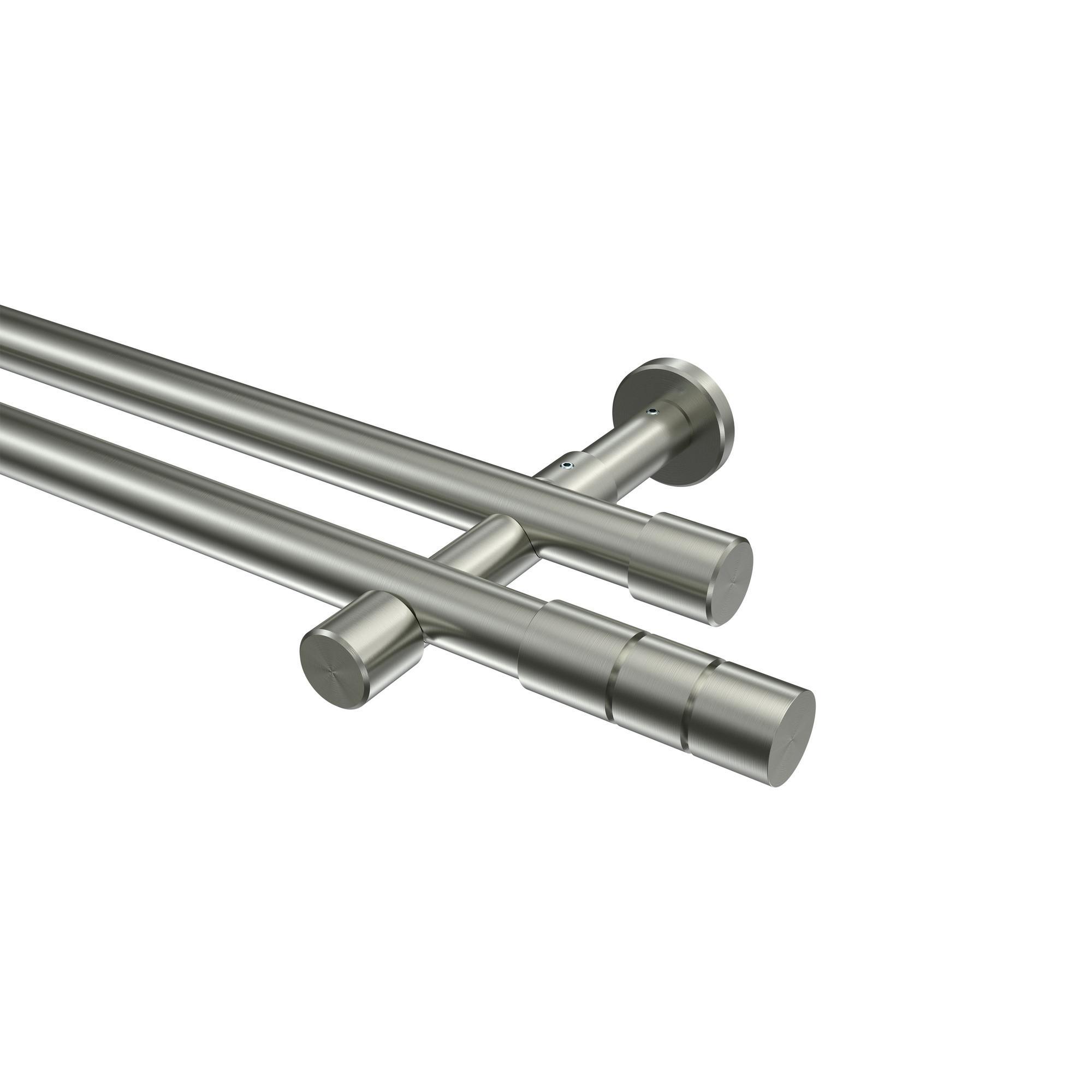 Gardinenstange Prestige Elanto 540 Cm (Geteilt In 3 X 180 Cm), 2-LäUfig (Ohne Ringe), 20 Mm Ø Edelstahl-Optik