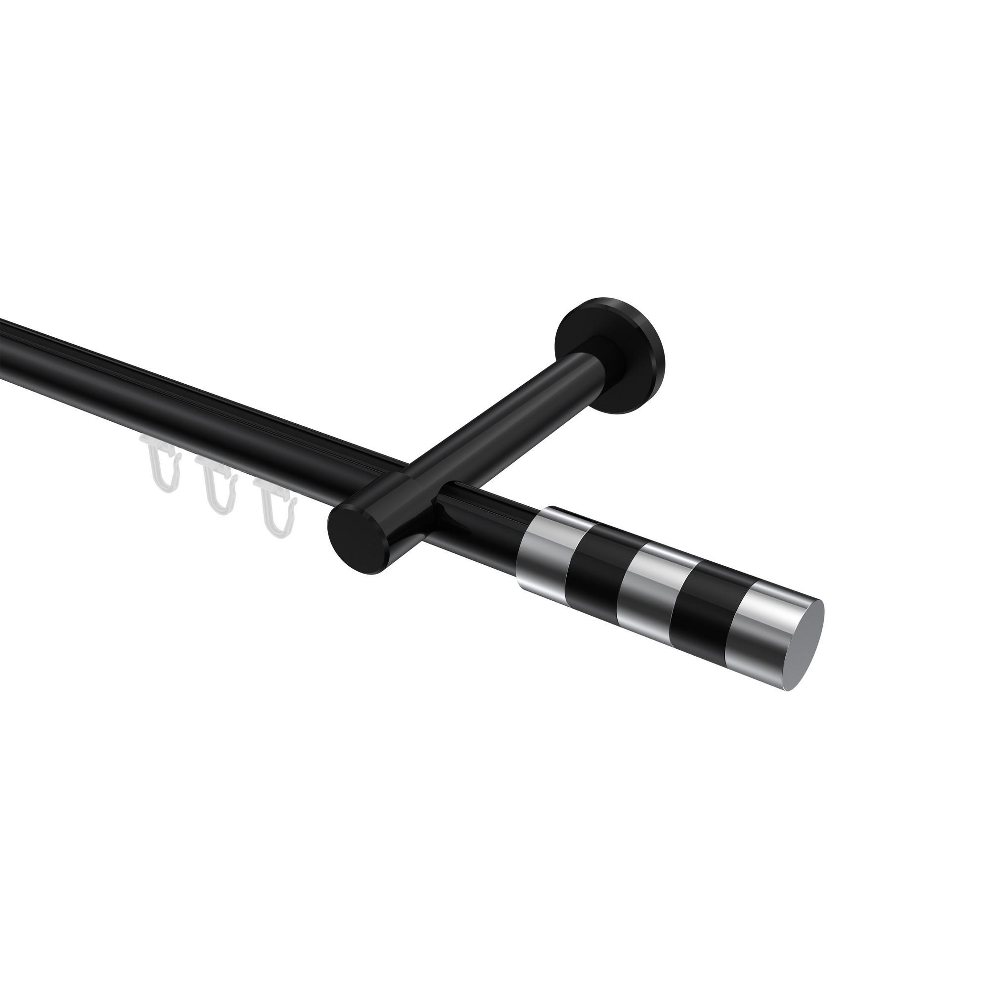 Gardinenstange Innenlauf Prestige Mavell 280 Cm (Geteilt In 2 X 140 Cm), 1-LäUfig, 20 Mm Ø Schwarz