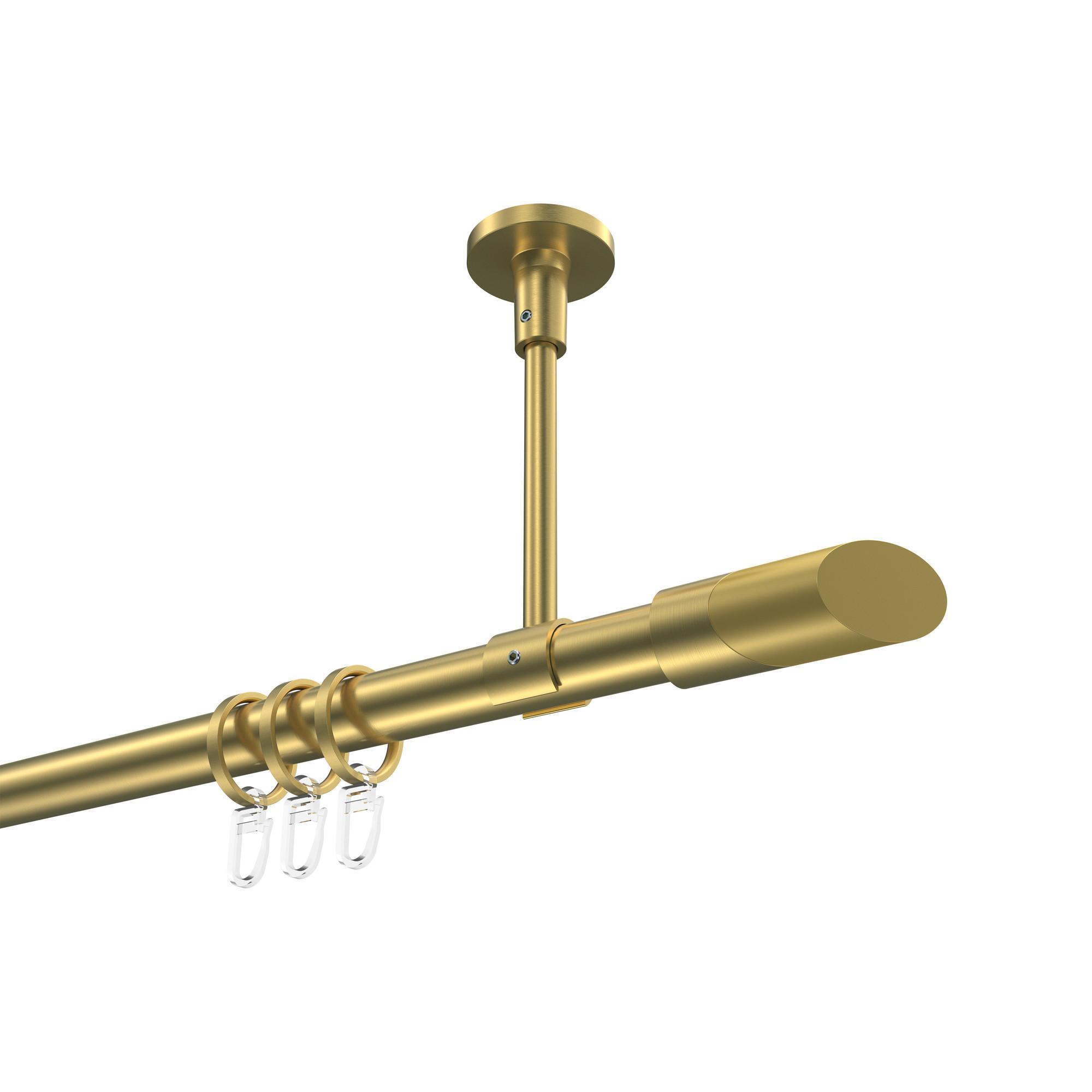 Gardinenstange Sonette Verano 260 Cm (Geteilt In 2 X 130 Cm), 1-LäUfig, 20 Mm Ø Messing-Optik