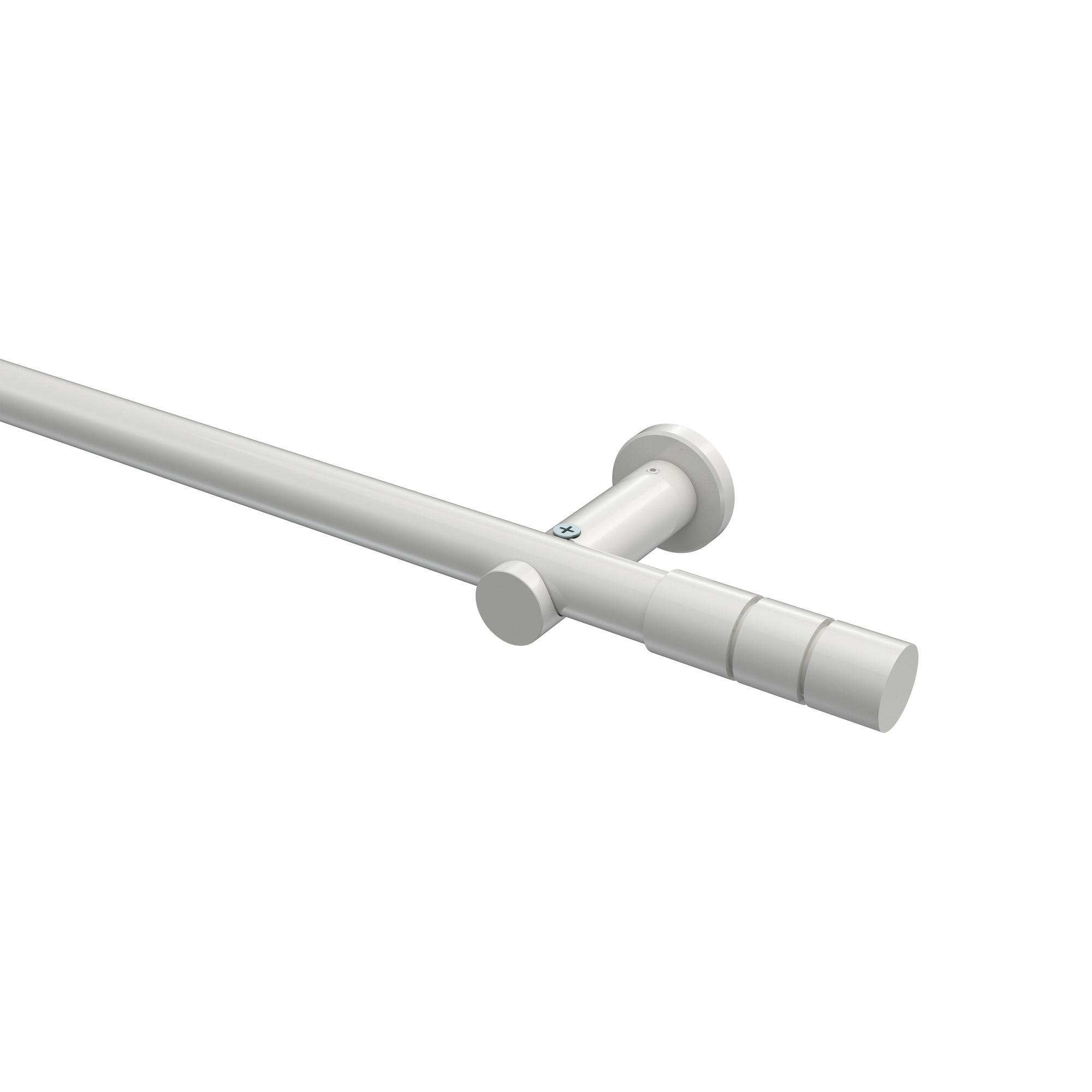 Gardinenstange Platon Elanto 600 Cm (Geteilt In 3 X 200 Cm), 1-LäUfig (Ohne Ringe), 20 Mm Ø Weiß