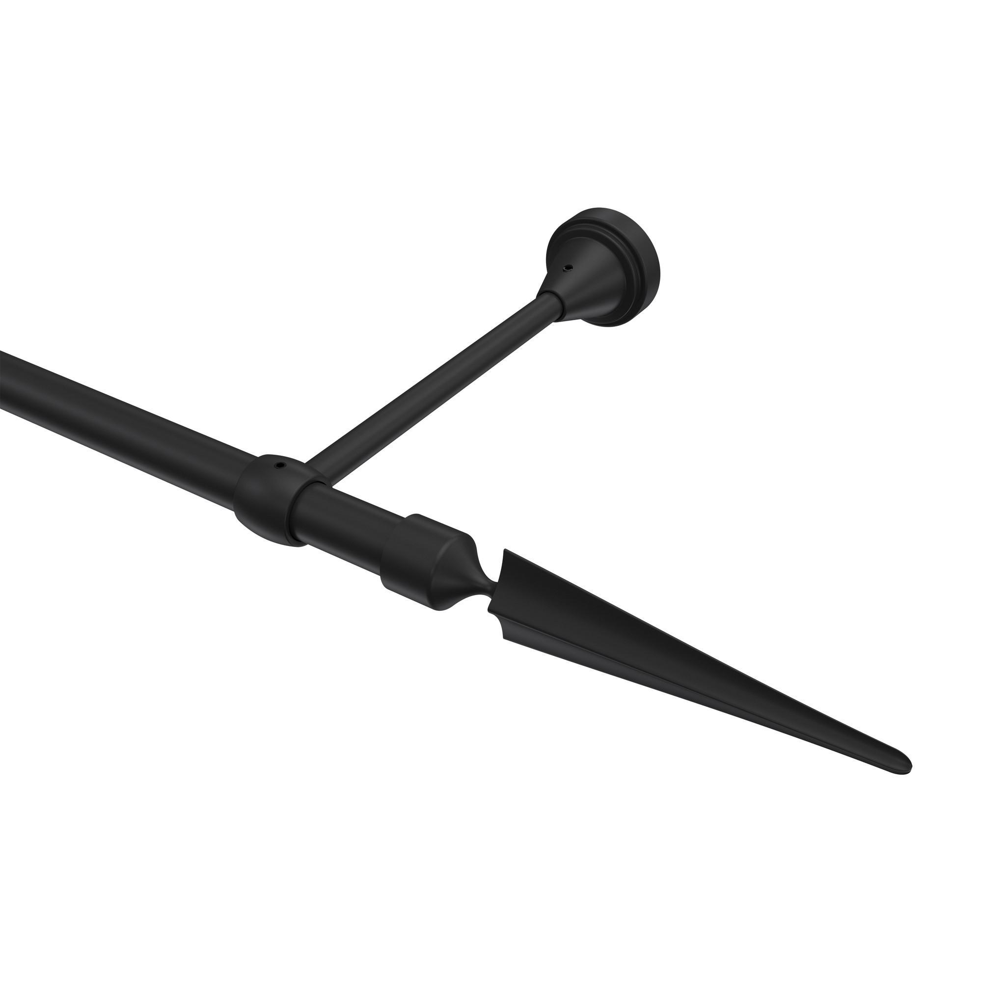 Gardinenstange Primus Lorenzo 320 Cm (Geteilt In 2 X 160 Cm), 1-LäUfig (Ohne Ringe), 16 Mm Ø Schwarz