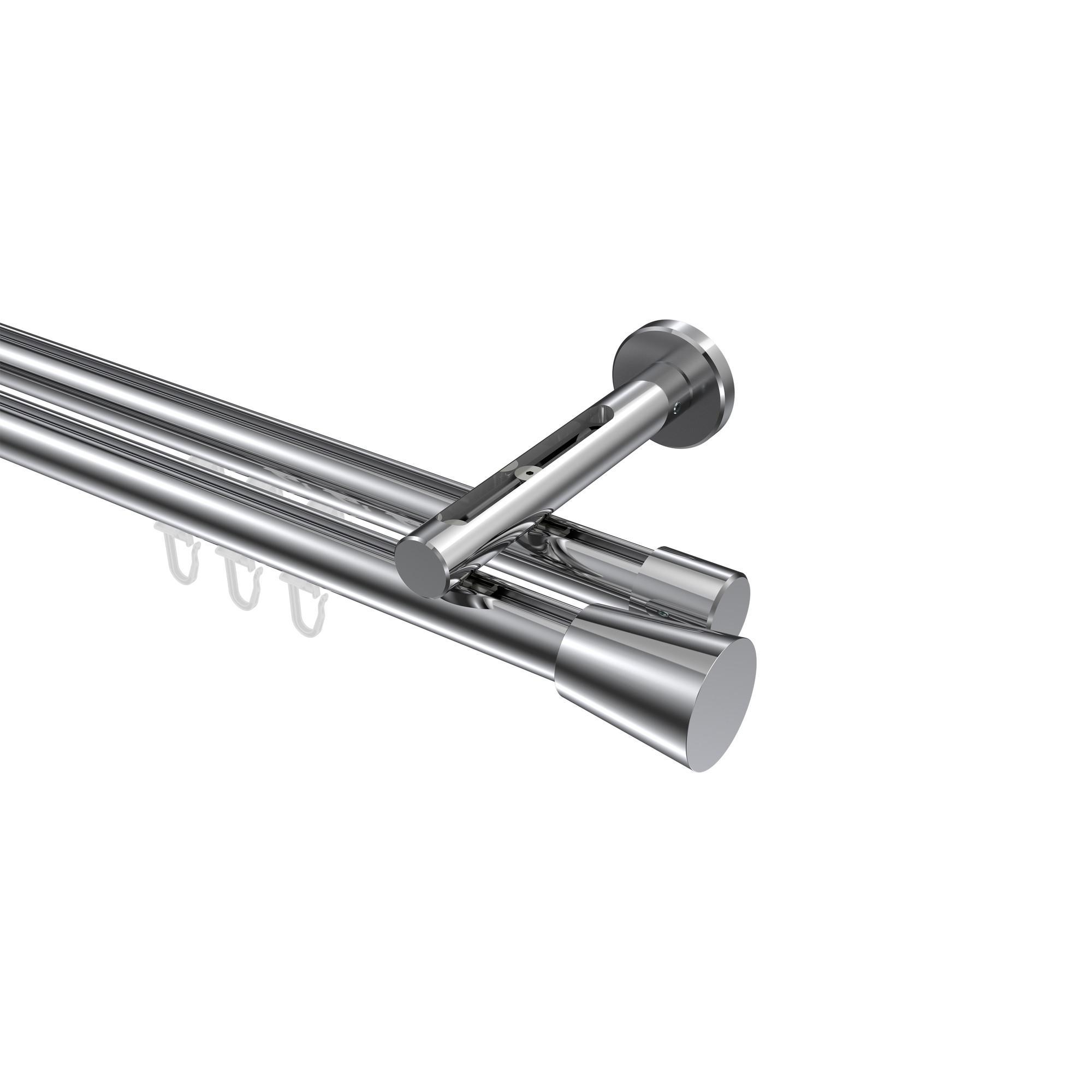 Gardinenstange Innenlauf Siteno Sitra 540 Cm (Geteilt In 3 X 180 Cm), 2-LäUfig, 20 Mm Ø Chrom