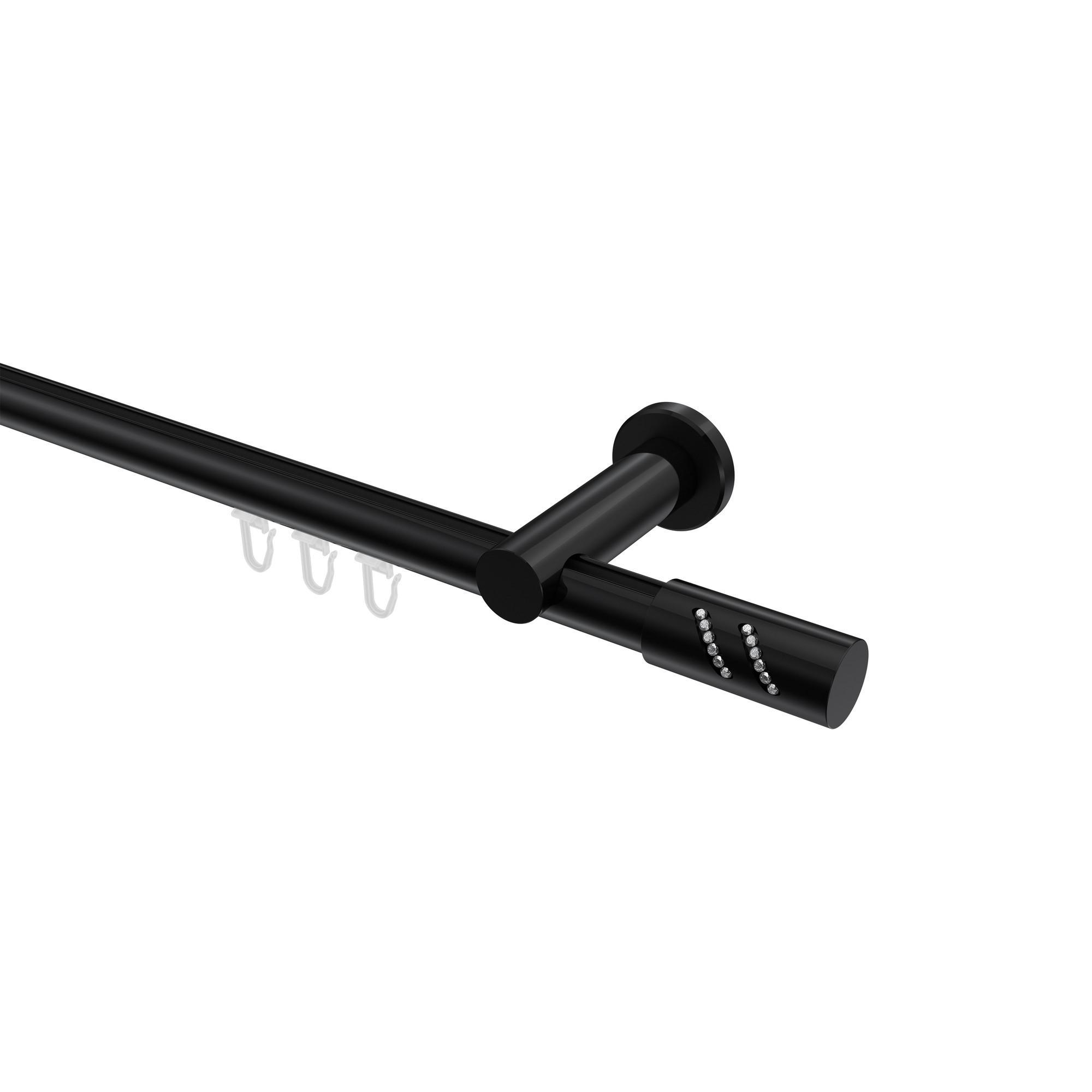 Gardinenstange Innenlauf Platon Zoena 120 Cm, 1-LäUfig, 20 Mm Ø Schwarz