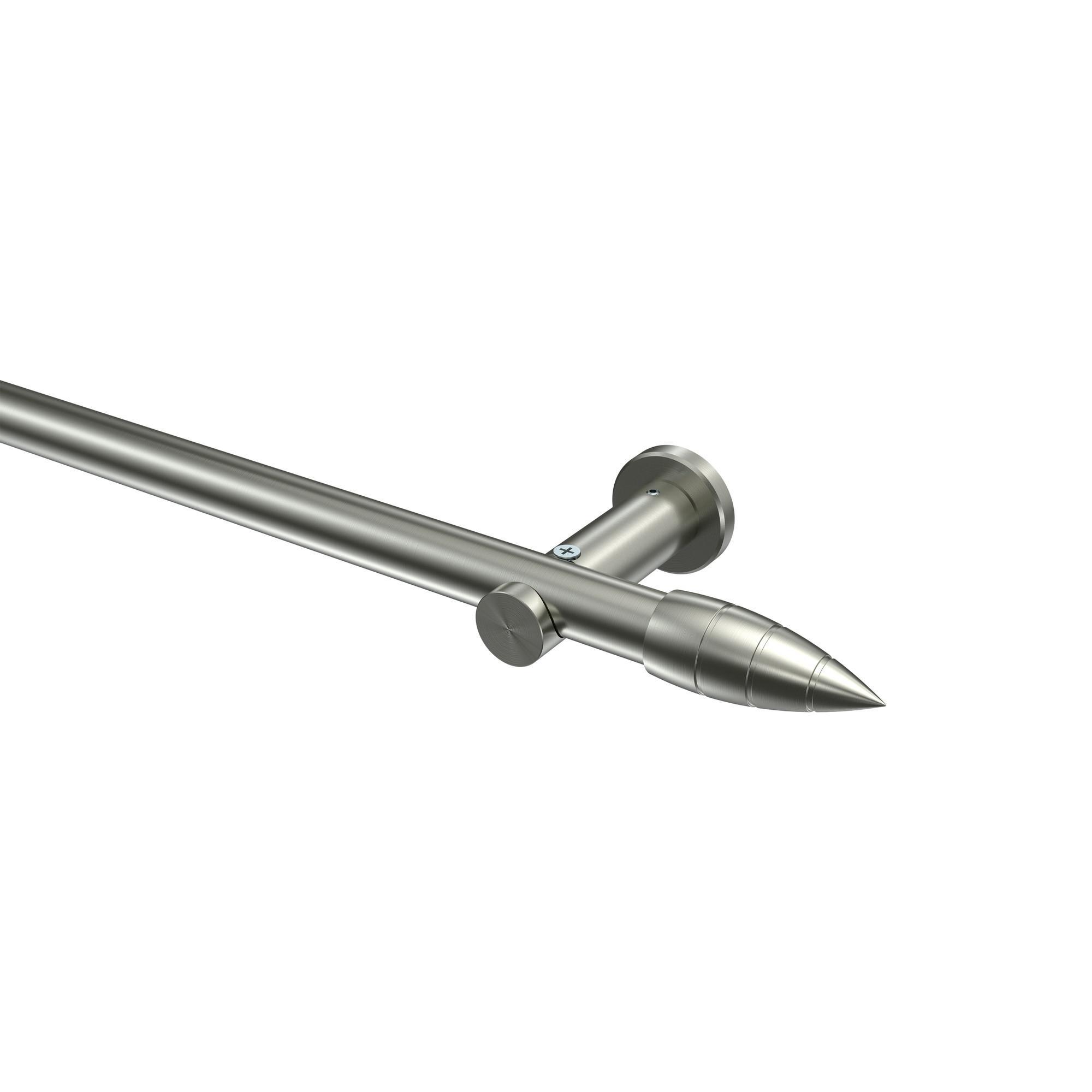 Gardinenstange Platon Samanto 420 Cm (Geteilt In 3 X 140 Cm), 1-LäUfig (Ohne Ringe), 20 Mm Ø Edelstahl-Optik