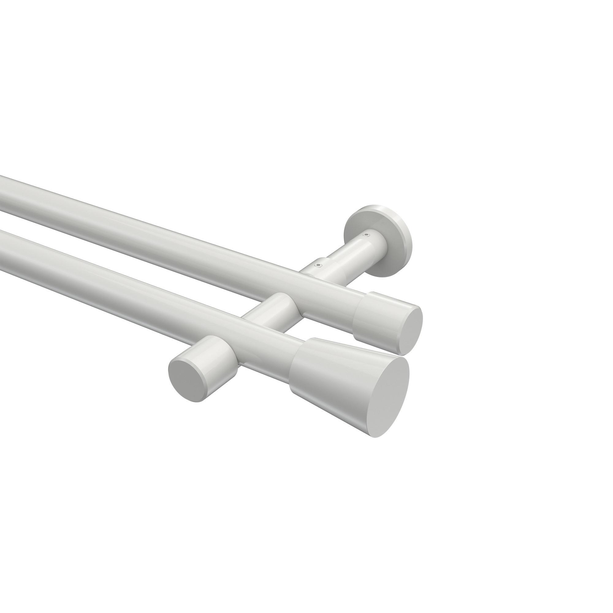 Gardinenstange Prestige Sitra 260 Cm (Geteilt In 2 X 130 Cm), 2-LäUfig (Ohne Ringe), 20 Mm Ø Weiß