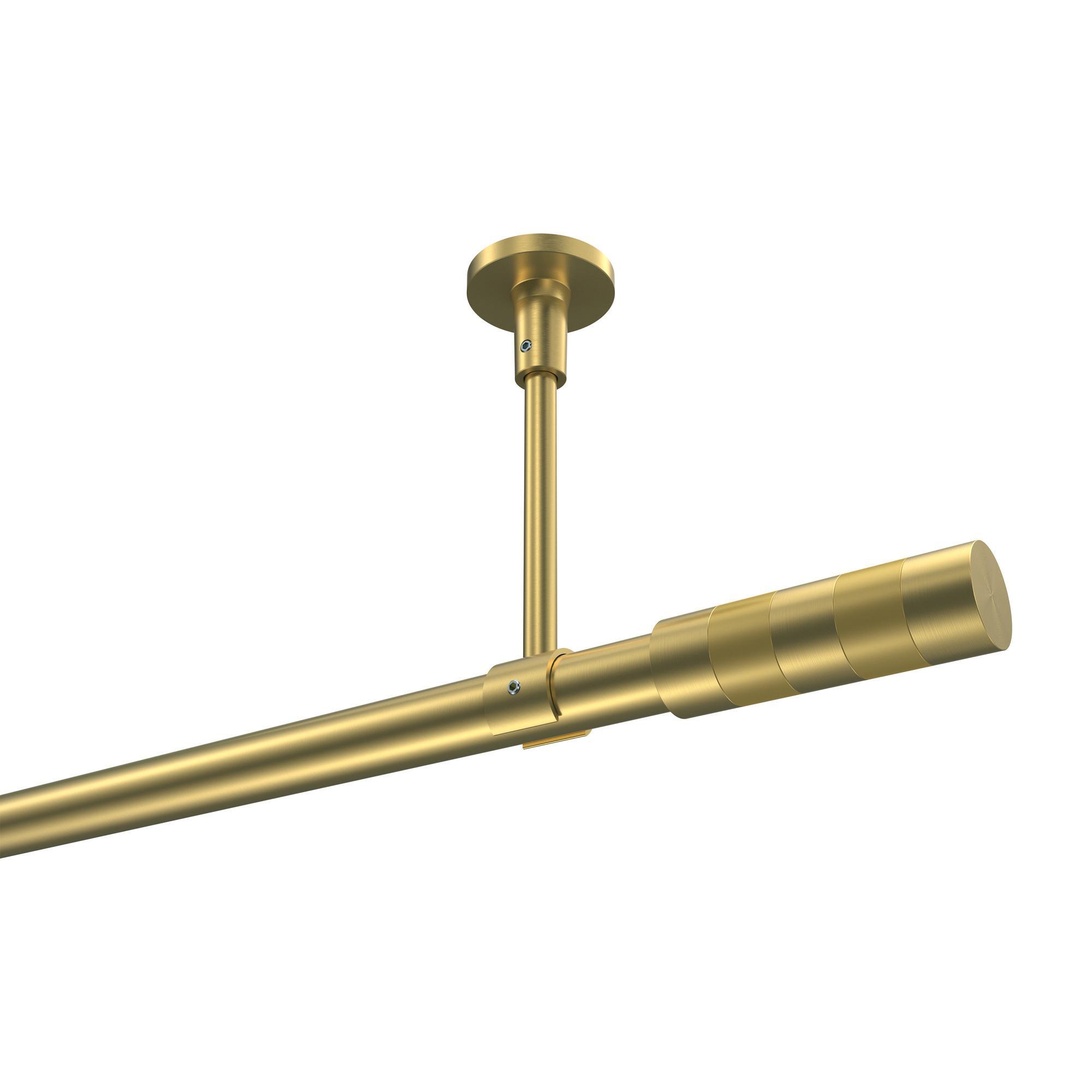 Gardinenstange Sonette Mavell 520 Cm (Geteilt In 4 X 130 Cm), 1-LäUfig, 20 Mm Ø Messing-Optik