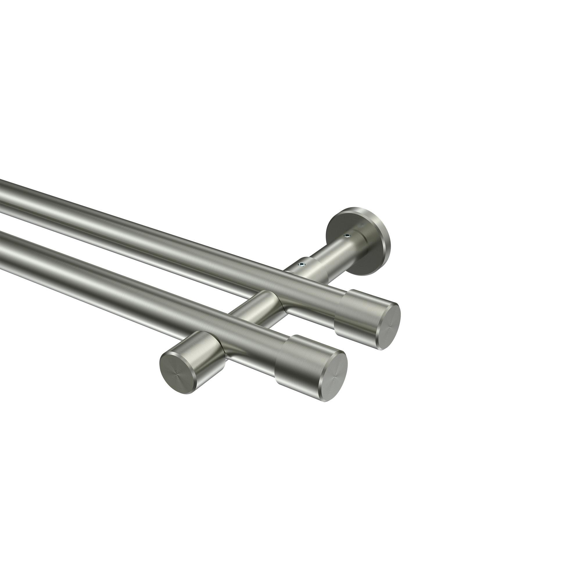 Gardinenstange Prestige Santo 180 Cm, 2-LäUfig (Ohne Ringe), 20 Mm Ø Edelstahl-Optik