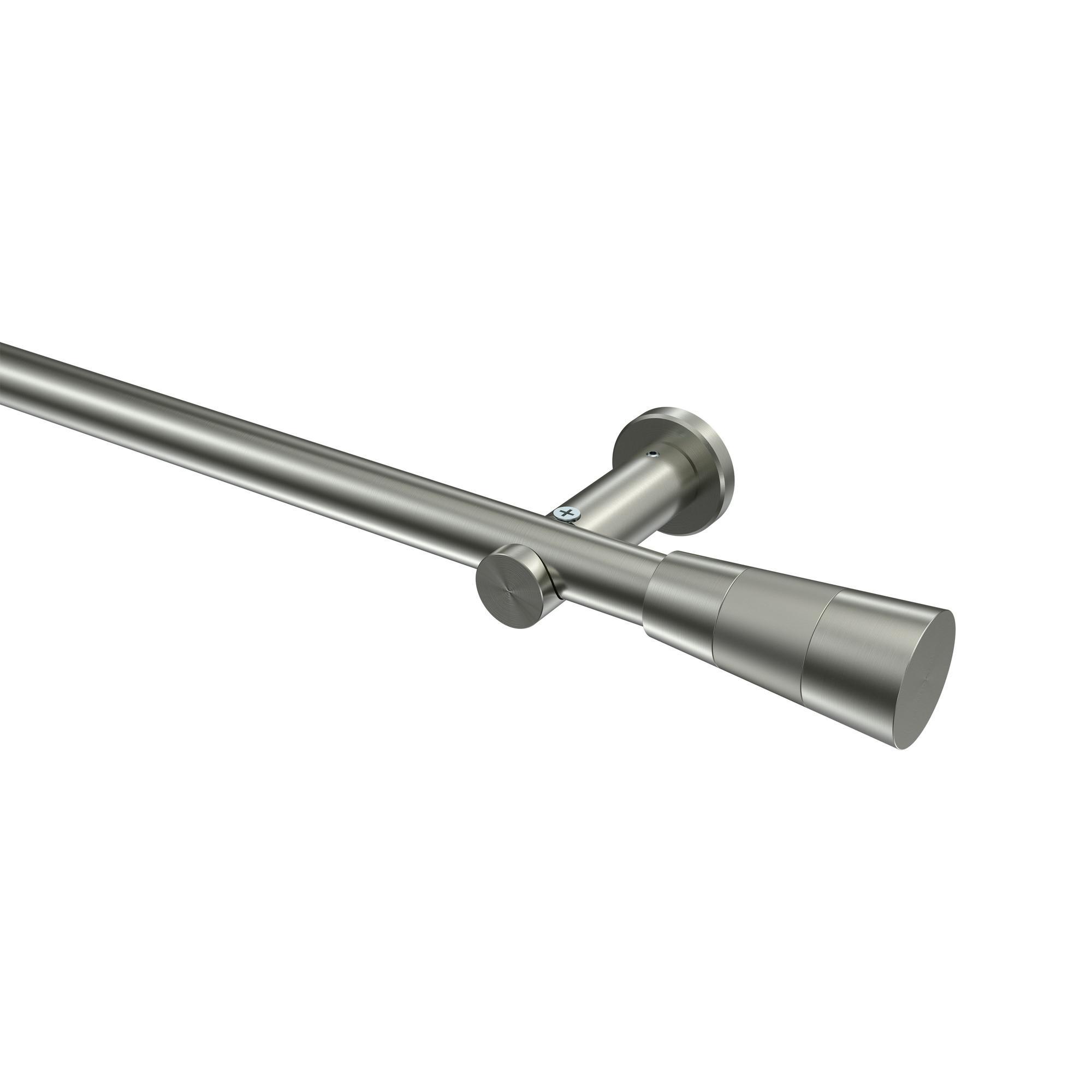 Gardinenstange Platon Tanara 260 Cm (Geteilt In 2 X 130 Cm), 1-LäUfig (Ohne Ringe), 20 Mm Ø Edelstahl-Optik