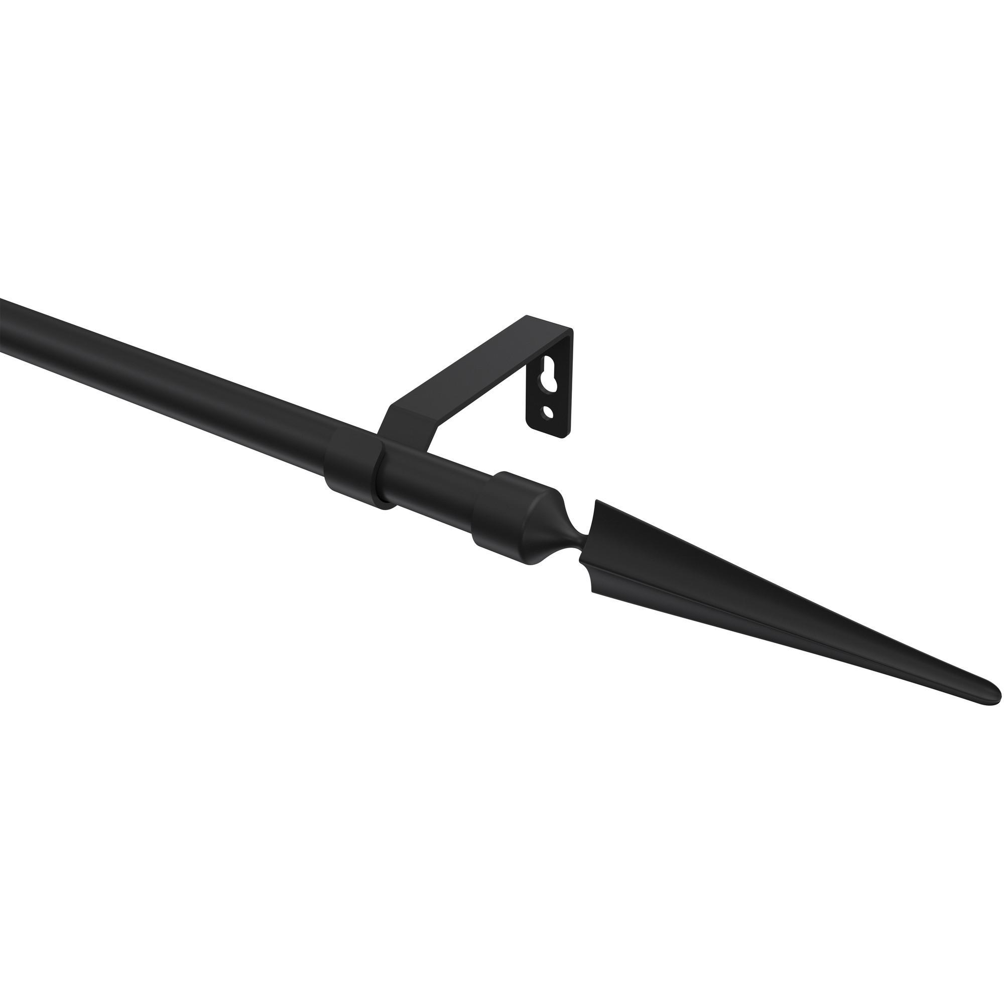 Gardinenstange Olymp Lorenzo 360 Cm (Geteilt In 2 X 180 Cm), 1-LäUfig (Ohne Ringe), 16 Mm Ø Schwarz