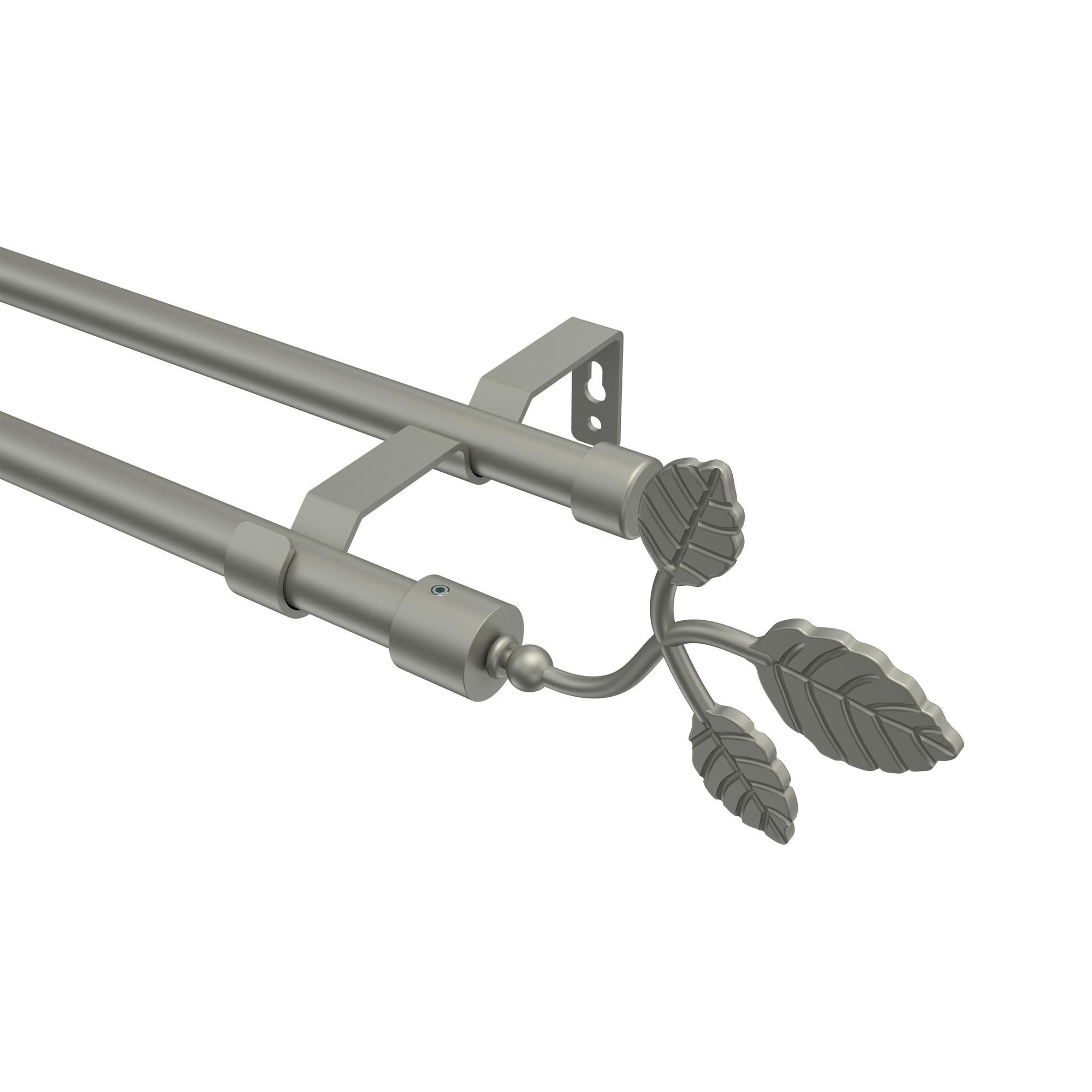 Gardinenstange Olymp Alessia 600 Cm (Geteilt In 3 X 200 Cm), 2-LäUfig (Ohne Ringe), 16 Mm Ø Chrom Matt