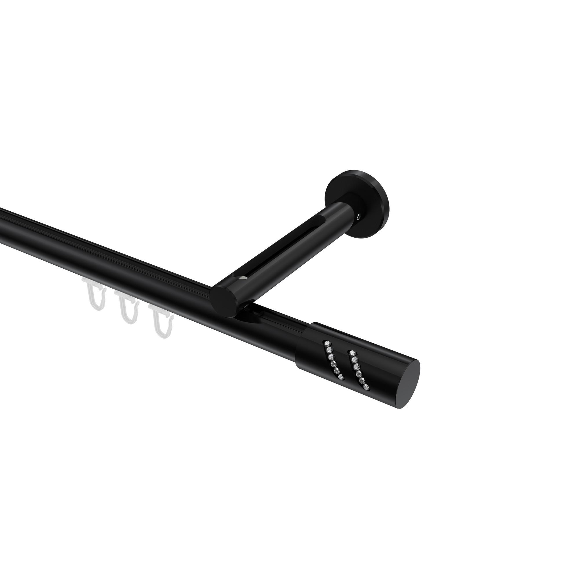 Gardinenstange Innenlauf Siteno Zoena 120 Cm, 1-LäUfig, 20 Mm Ø Schwarz