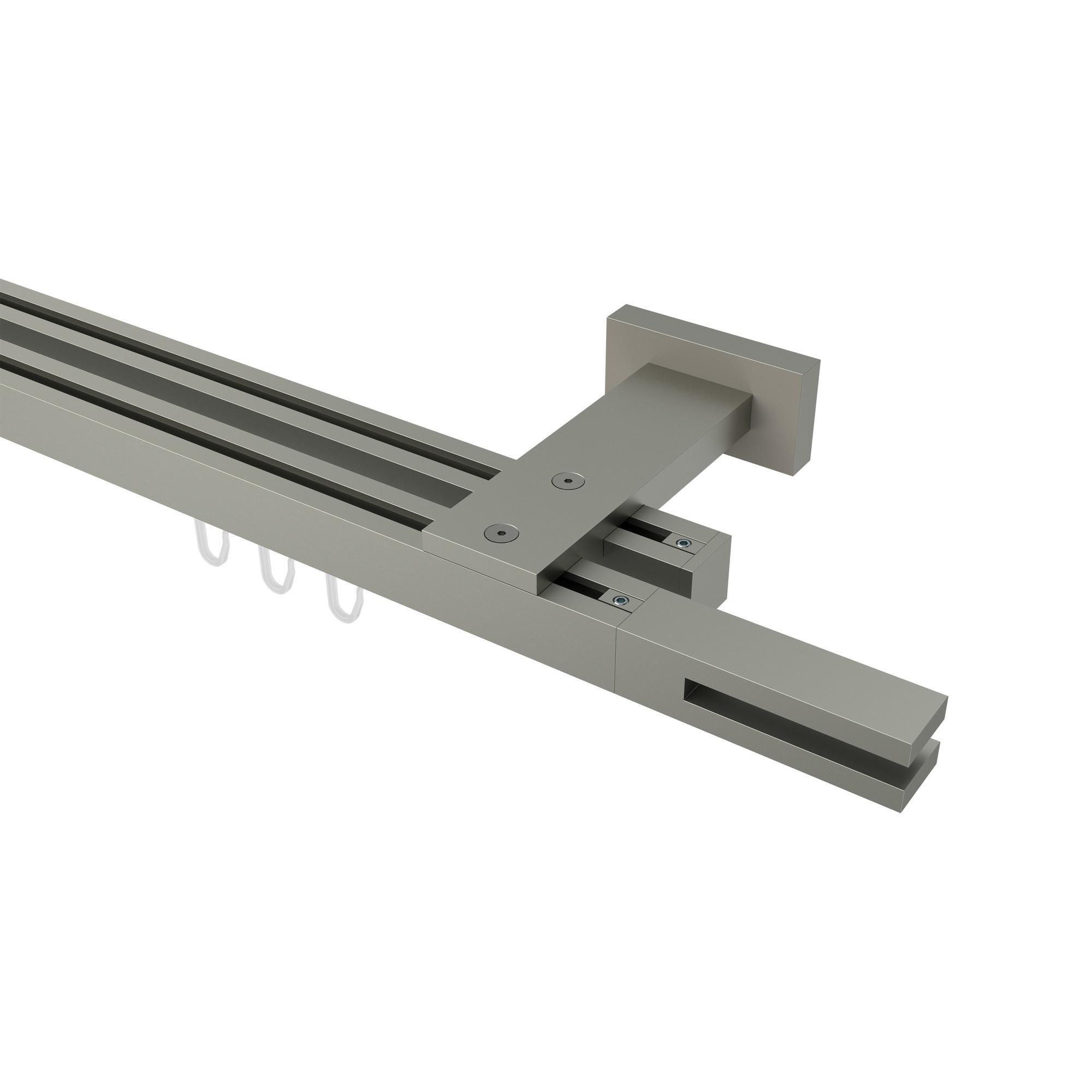 Gardinenstange Innenlauf Quadline Diapo 180 Cm, 2-LäUfig, 20X20 Mm Satin-Silber