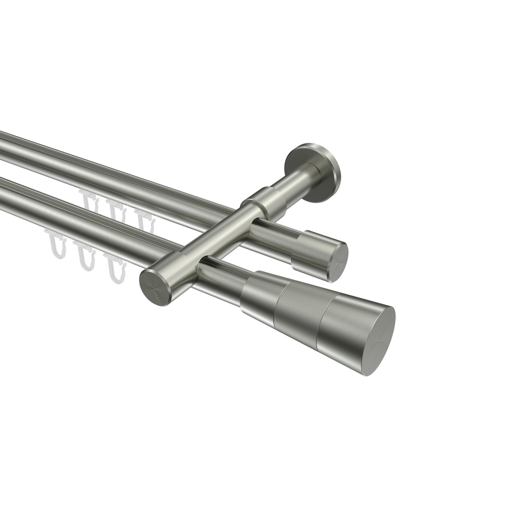 Gardinenstange Innenlauf Prestige Tanara 520 Cm (Geteilt In 4 X 130 Cm), 2-LäUfig, 20 Mm Ø Edelstahl-Optik