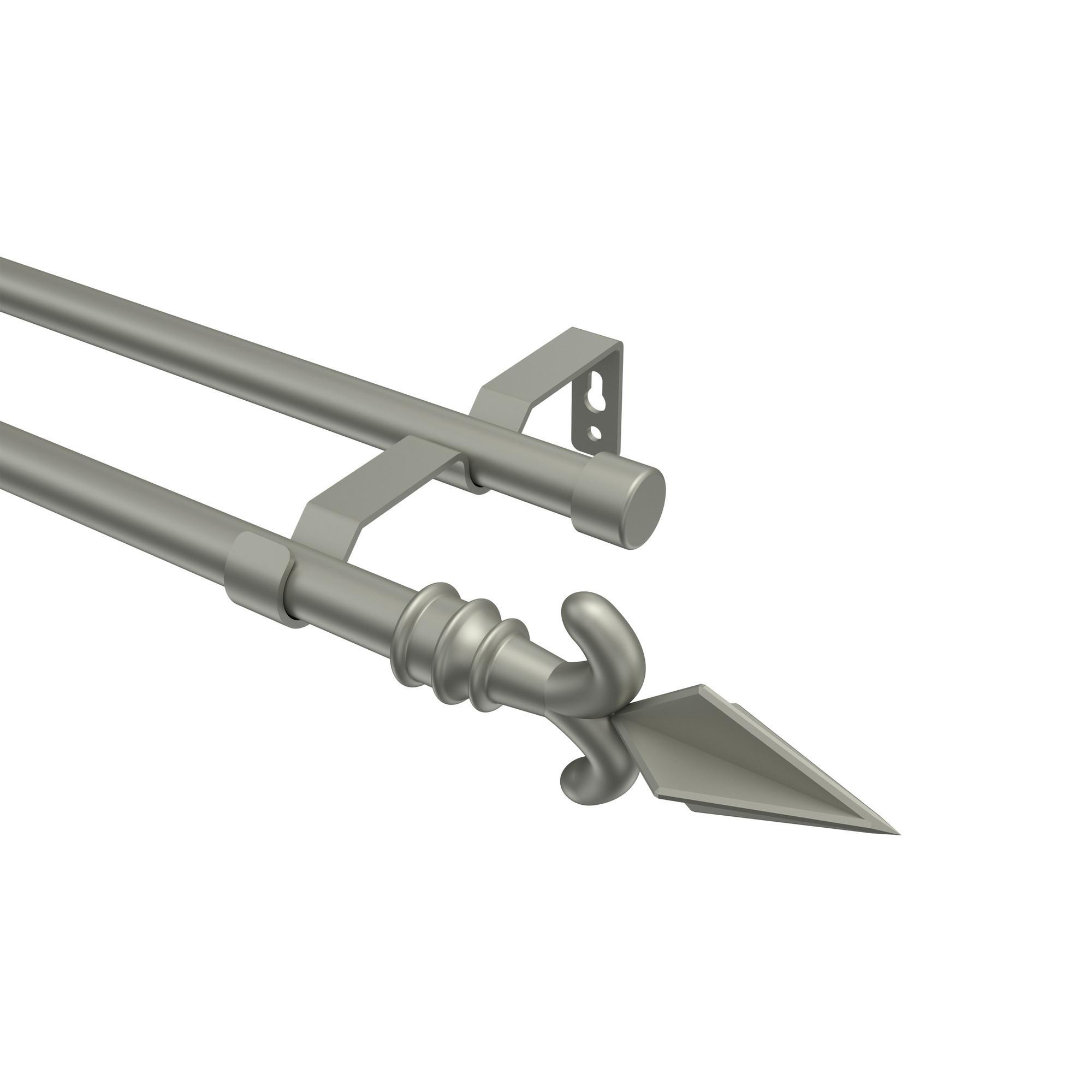Gardinenstange Olymp Matteo 540 Cm (Geteilt In 3 X 180 Cm), 2-LäUfig (Ohne Ringe), 16 Mm Ø Chrom Matt
