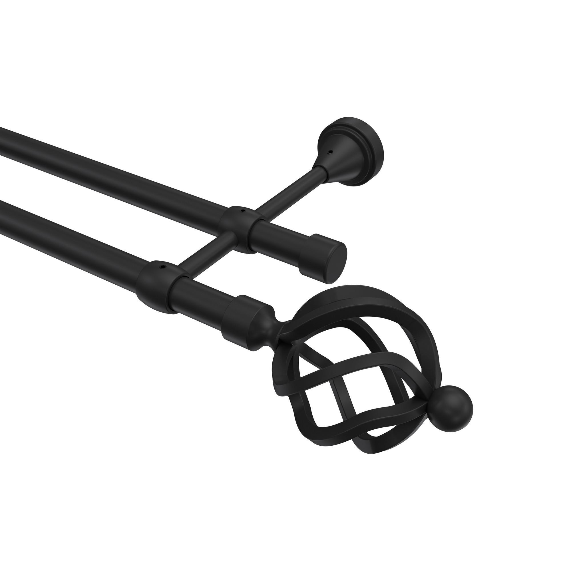 Gardinenstange Primus Paolo 120 Cm, 2-LäUfig (Ohne Ringe), 16 Mm Ø Schwarz