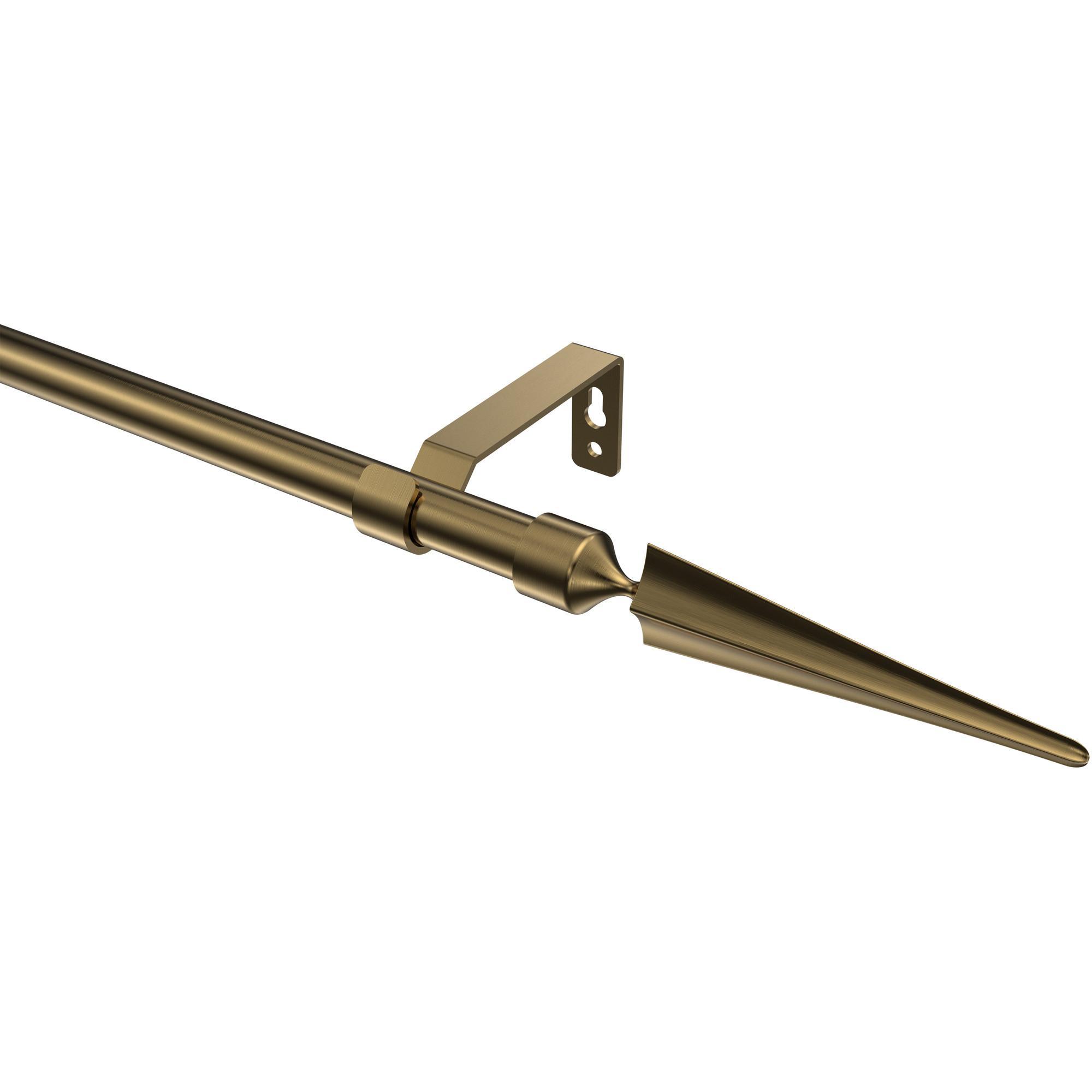 Gardinenstange Olymp Lorenzo 540 Cm (Geteilt In 3 X 180 Cm), 1-LäUfig (Ohne Ringe), 16 Mm Ø Messing Antik