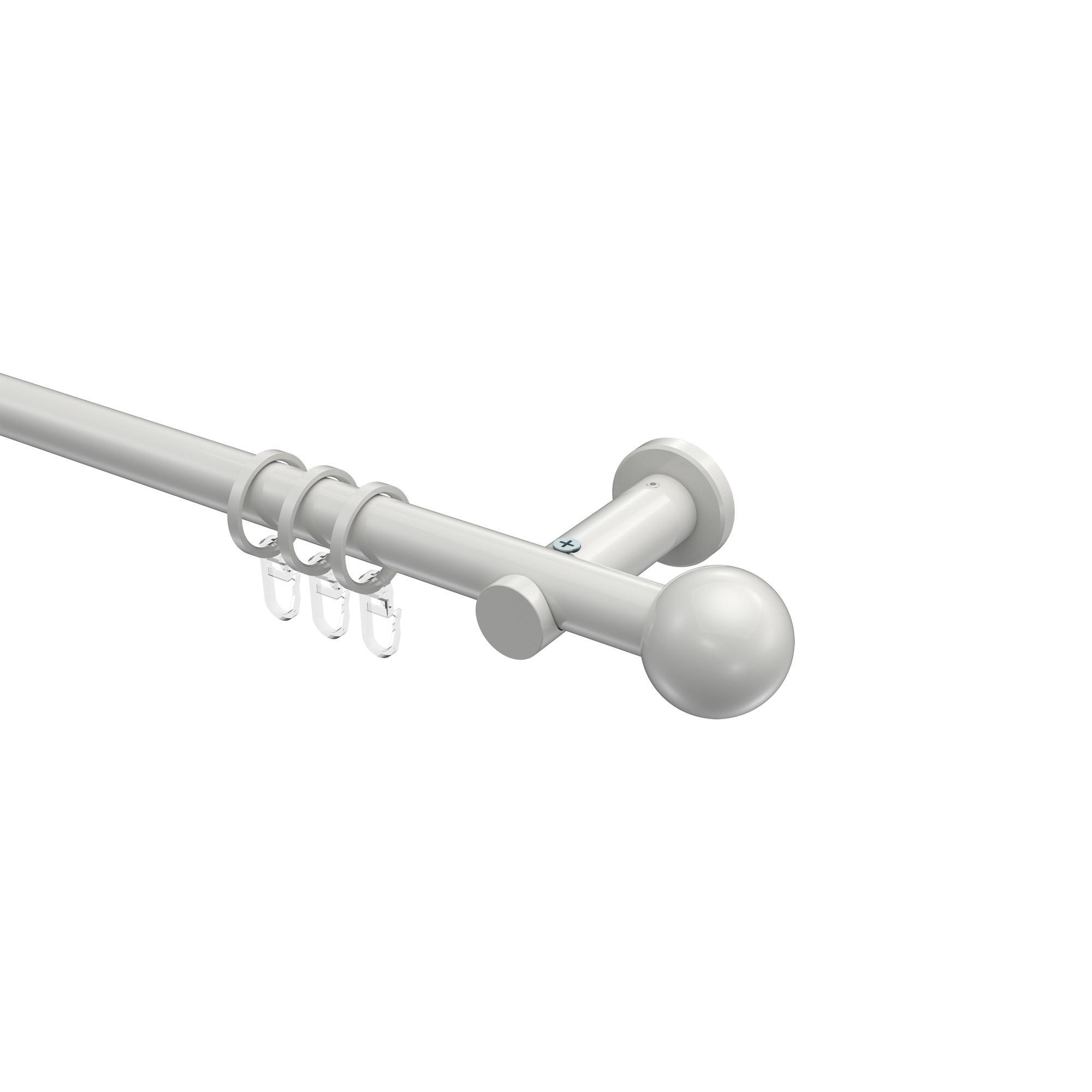 Gardinenstange Platon Luino 320 Cm (Geteilt In 2 X 160 Cm), 1-LäUfig, 20 Mm Ø Weiß