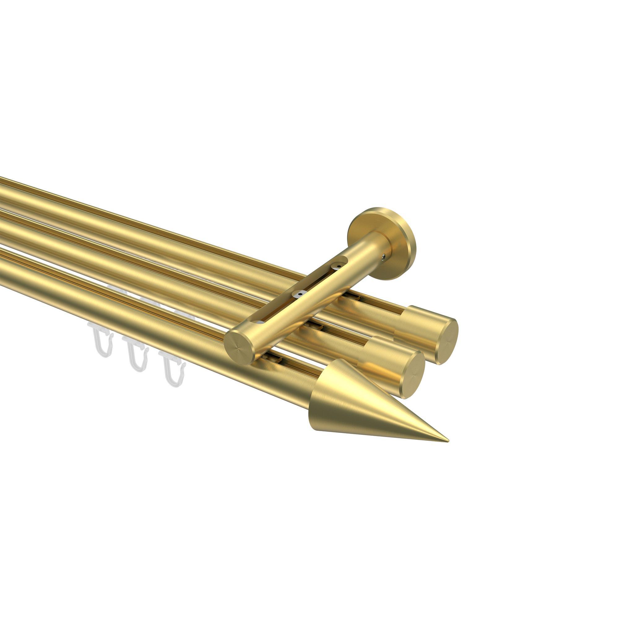 Gardinenstange Innenlauf Siteno Savio 180 Cm, 3-LäUfig, 20 Mm Ø Messing-Optik