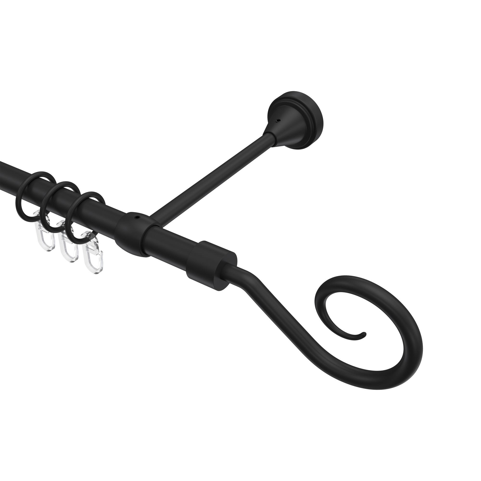 Gardinenstange Primus Allegra 280 Cm (Geteilt In 2 X 140 Cm), 1-LäUfig, 16 Mm Ø Schwarz