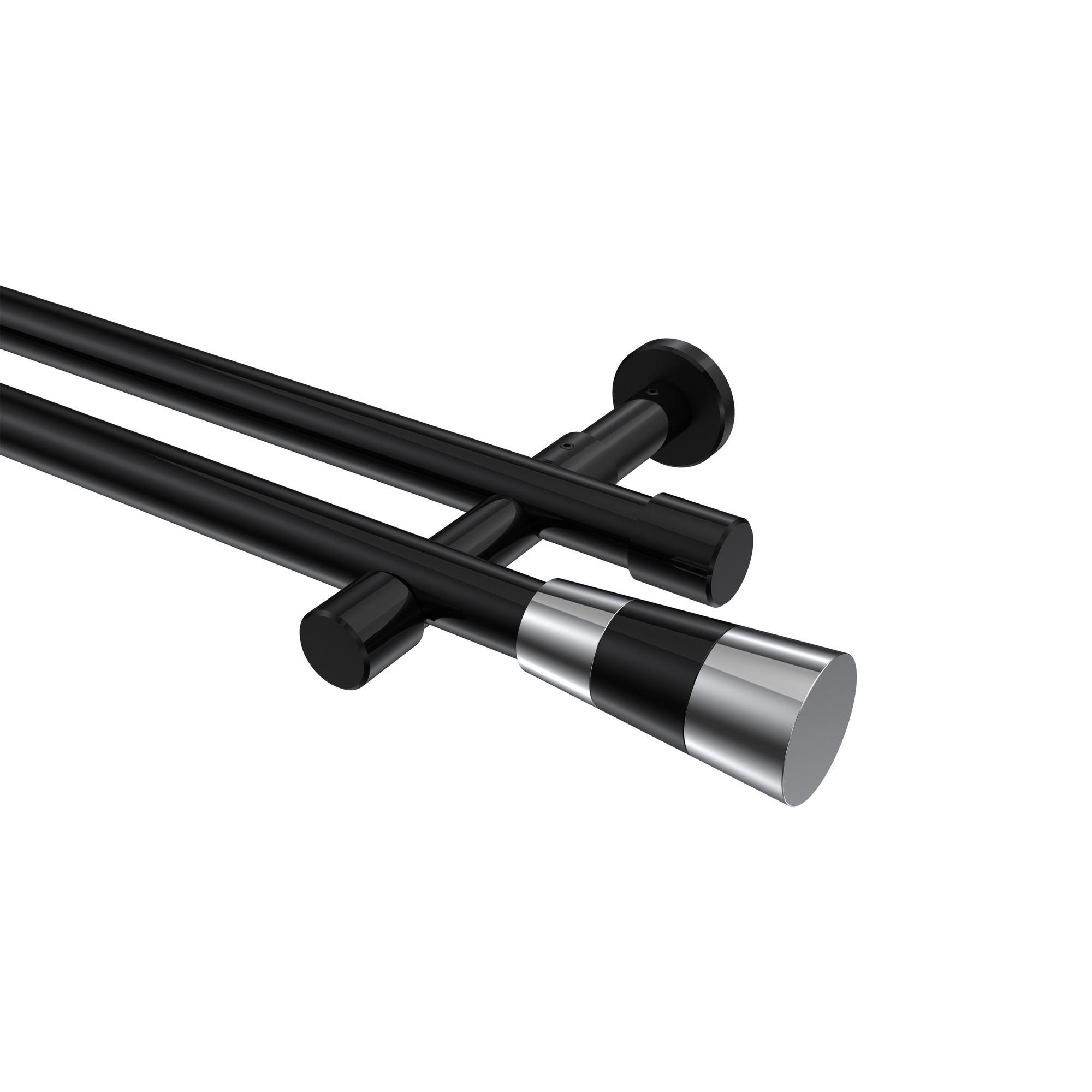 Gardinenstange Prestige Tanara 140 Cm, 2-LäUfig (Ohne Ringe), 20 Mm Ø Schwarz