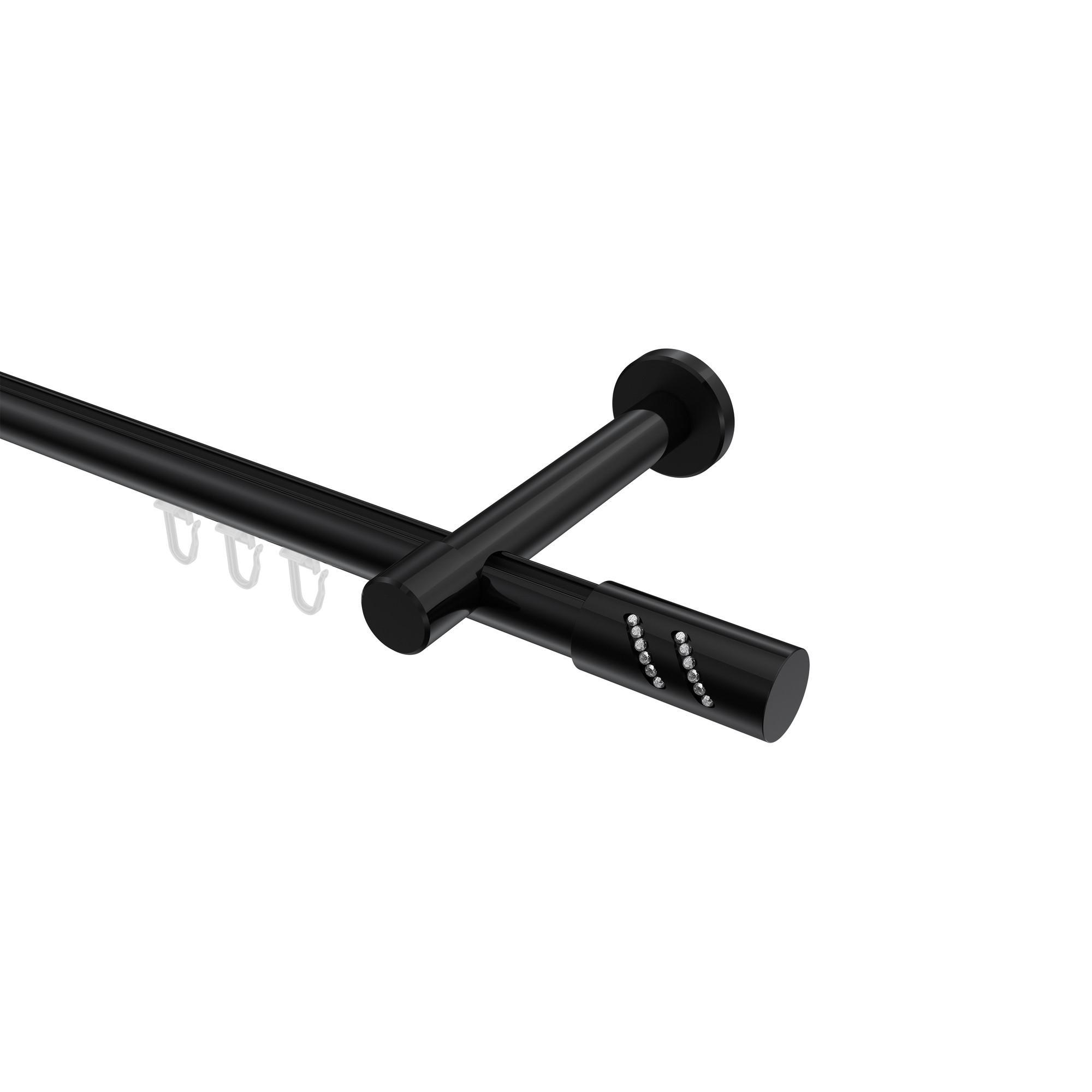 Gardinenstange Innenlauf Prestige Zoena 140 Cm, 1-LäUfig, 20 Mm Ø Schwarz
