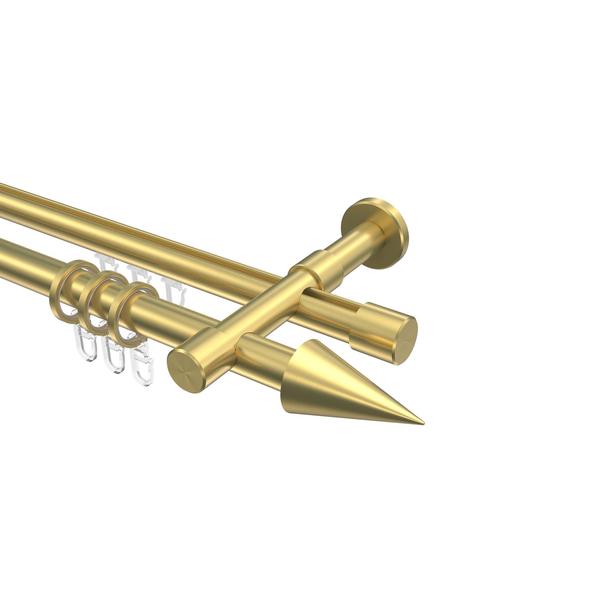 Gardinenstange RUNDROHR-INNENLAUF Prestige Savio 120 Cm, 2-LäUfig, 20 Mm Ø Messing-Optik