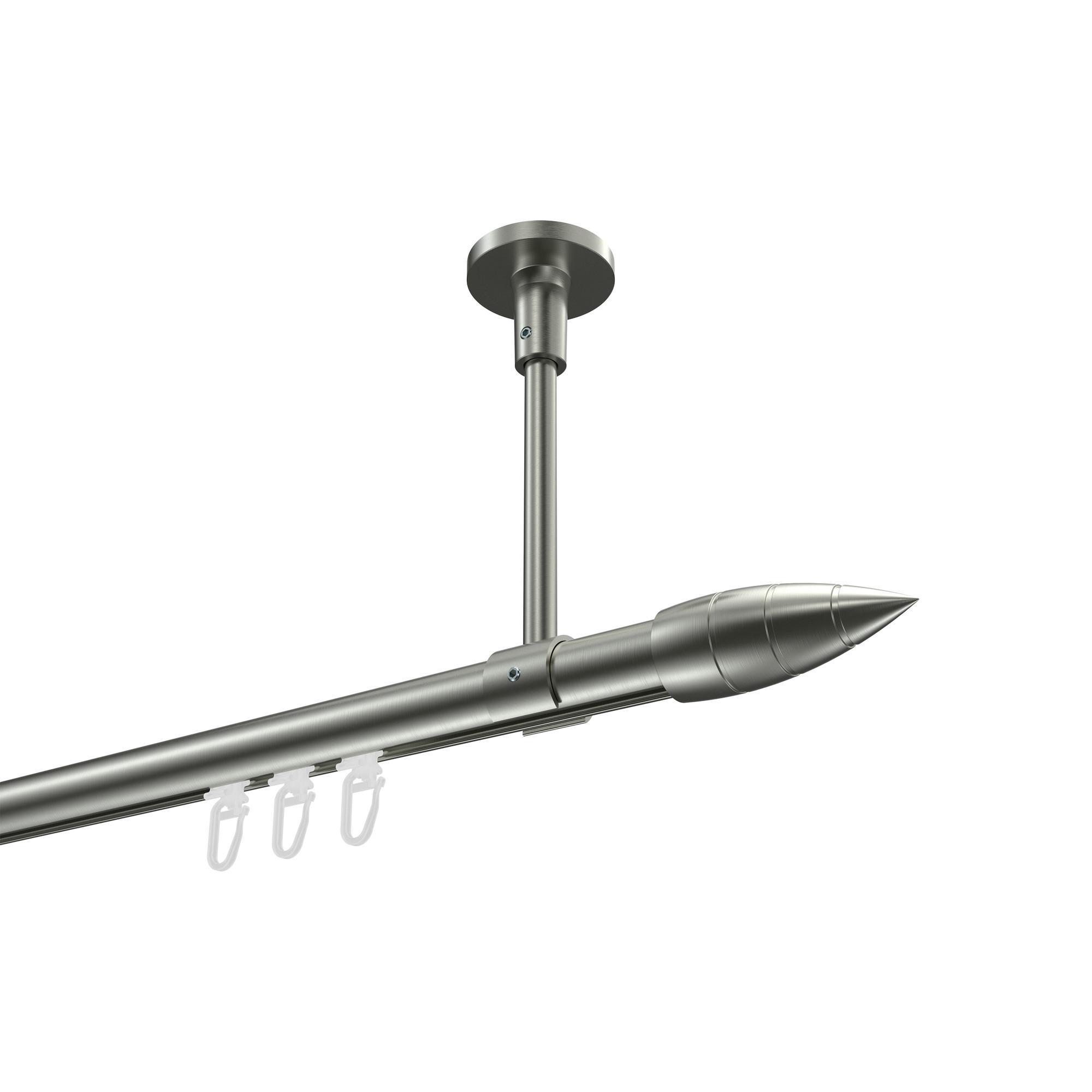 Gardinenstange Innenlauf Sonette Samanto 160 Cm, 1-LäUfig, 20 Mm Ø Edelstahl-Optik