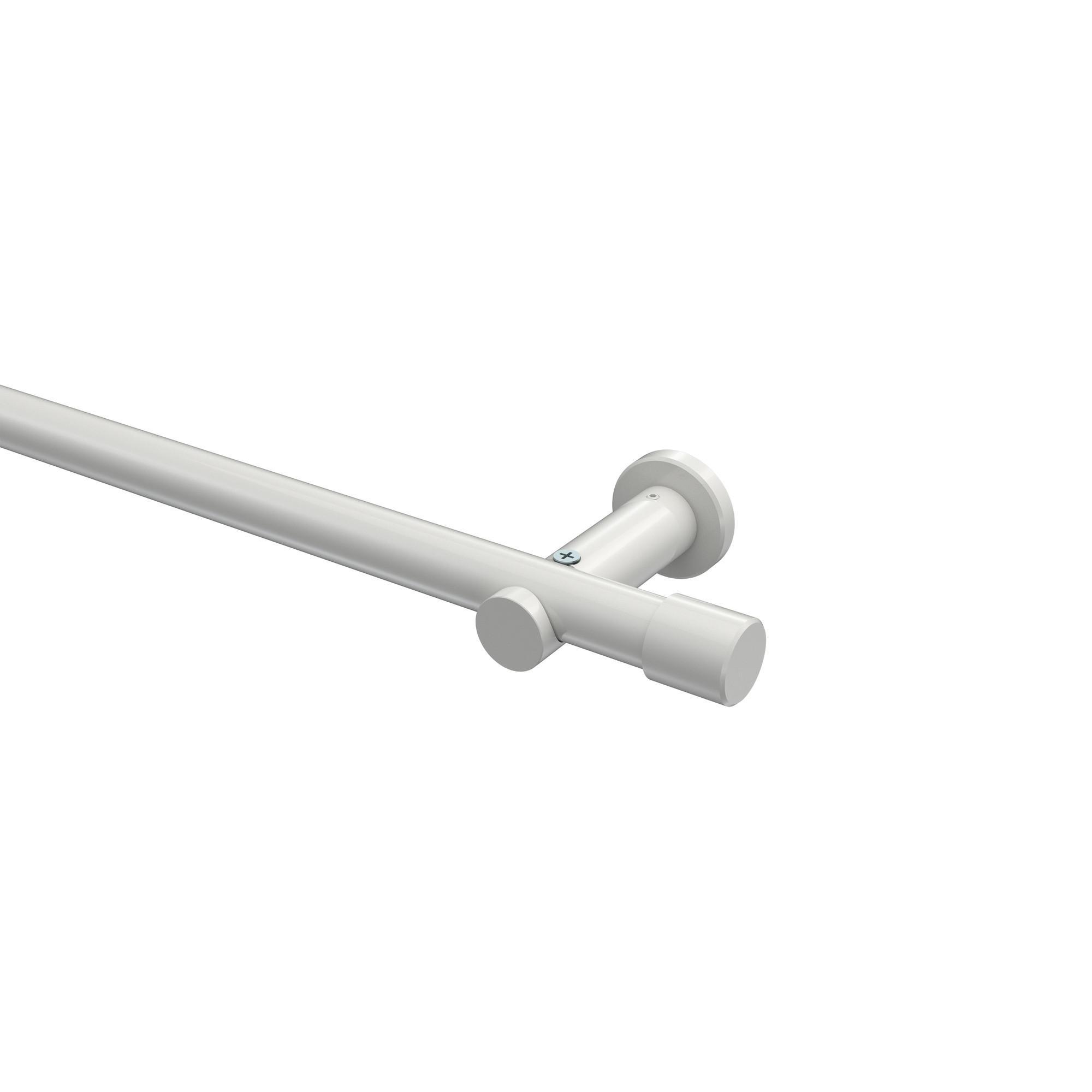 Gardinenstange Platon Santo 360 Cm (Geteilt In 2 X 180 Cm), 1-LäUfig (Ohne Ringe), 20 Mm Ø Weiß