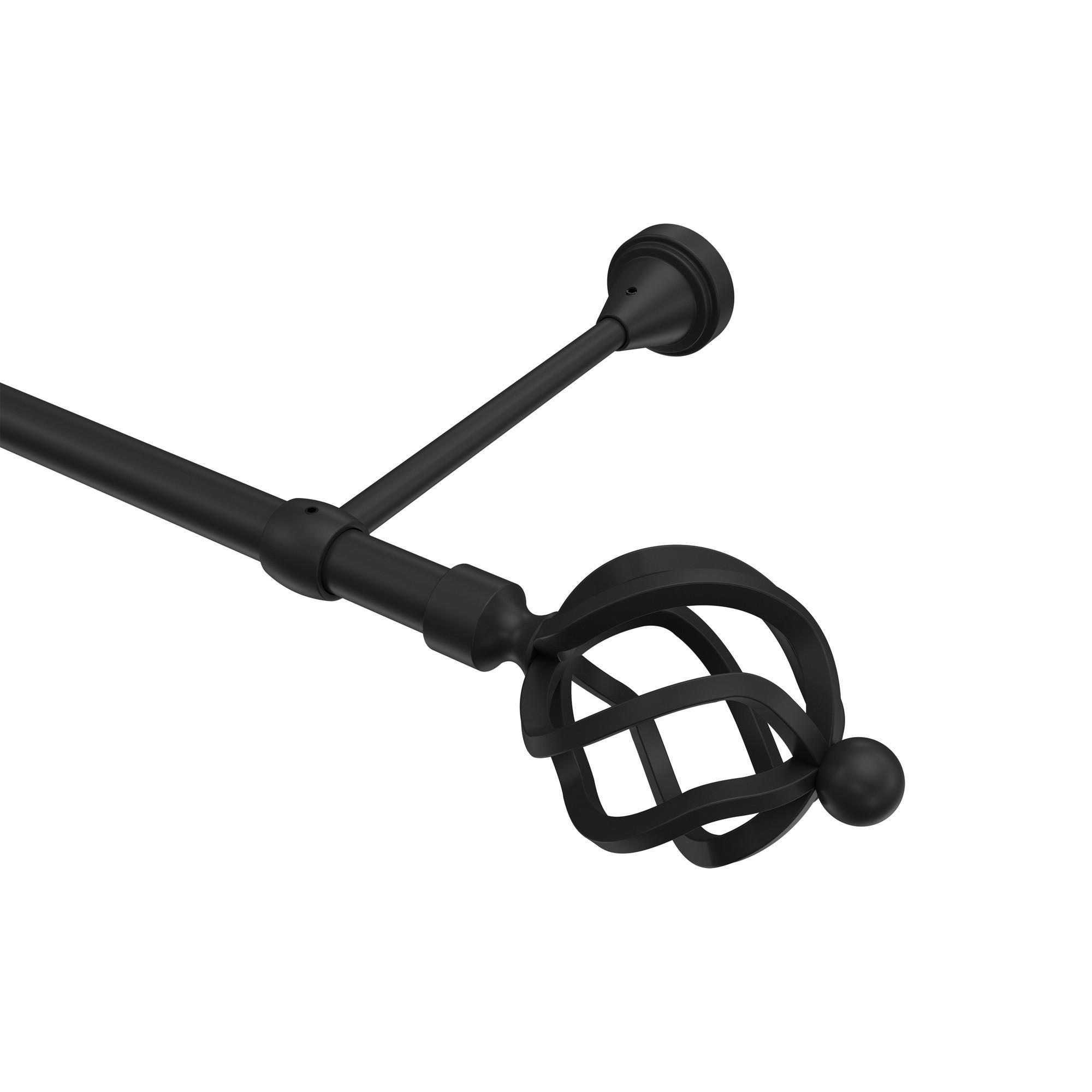 Gardinenstange Primus Paolo 360 Cm (Geteilt In 2 X 180 Cm), 1-LäUfig (Ohne Ringe), 16 Mm Ø Schwarz