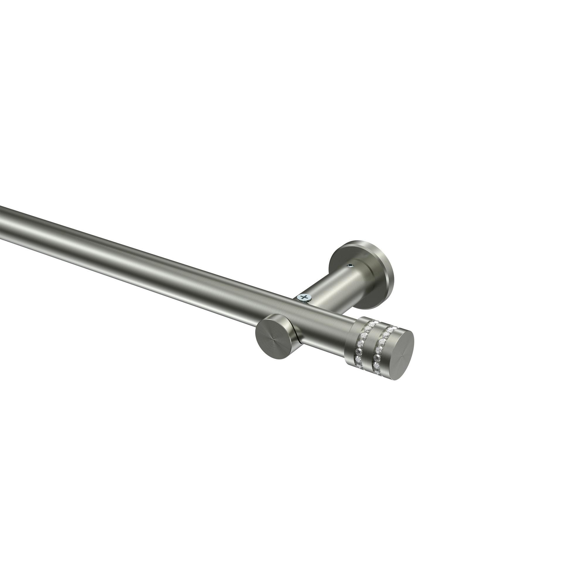 Gardinenstange Platon Estana 420 Cm (Geteilt In 3 X 140 Cm), 1-LäUfig (Ohne Ringe), 20 Mm Ø Edelstahl-Optik