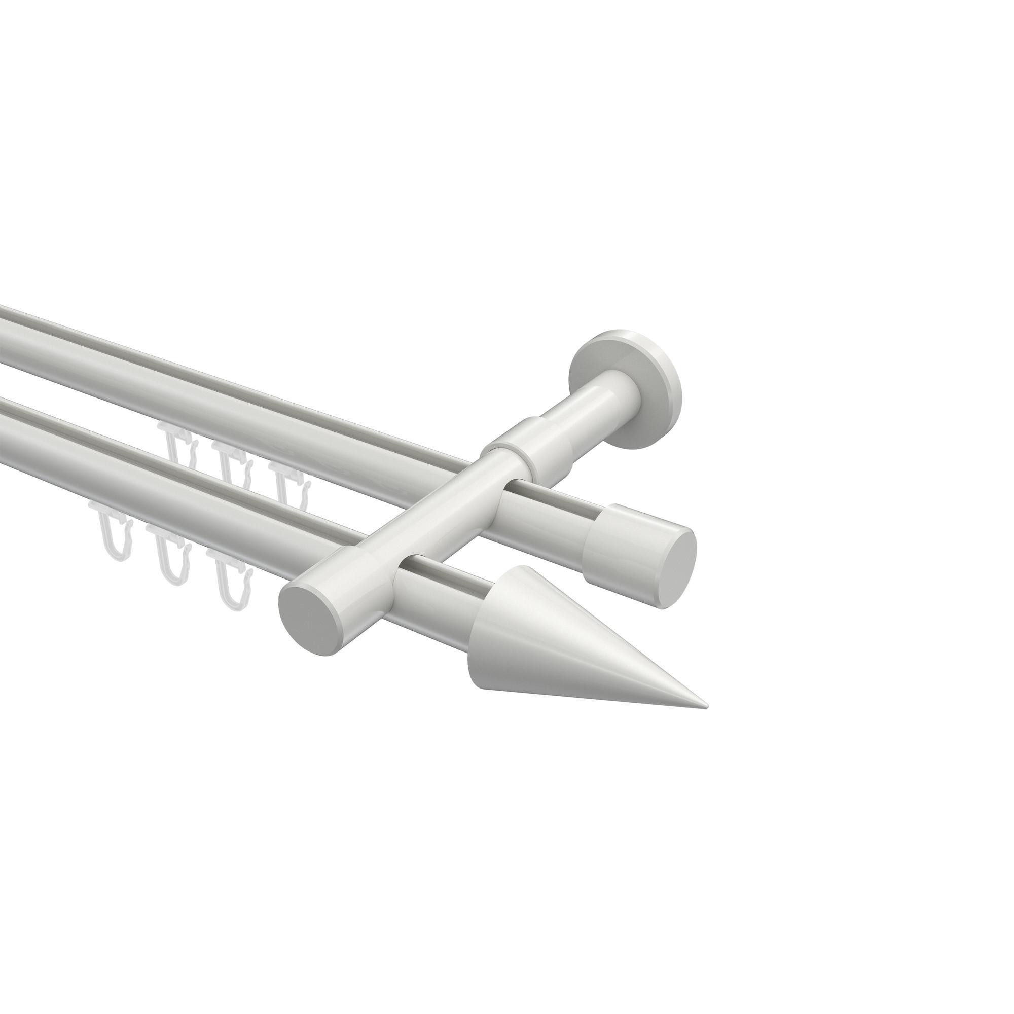 Gardinenstange Innenlauf Prestige Savio 420 Cm (Geteilt In 3 X 140 Cm), 2-LäUfig, 20 Mm Ø Weiß