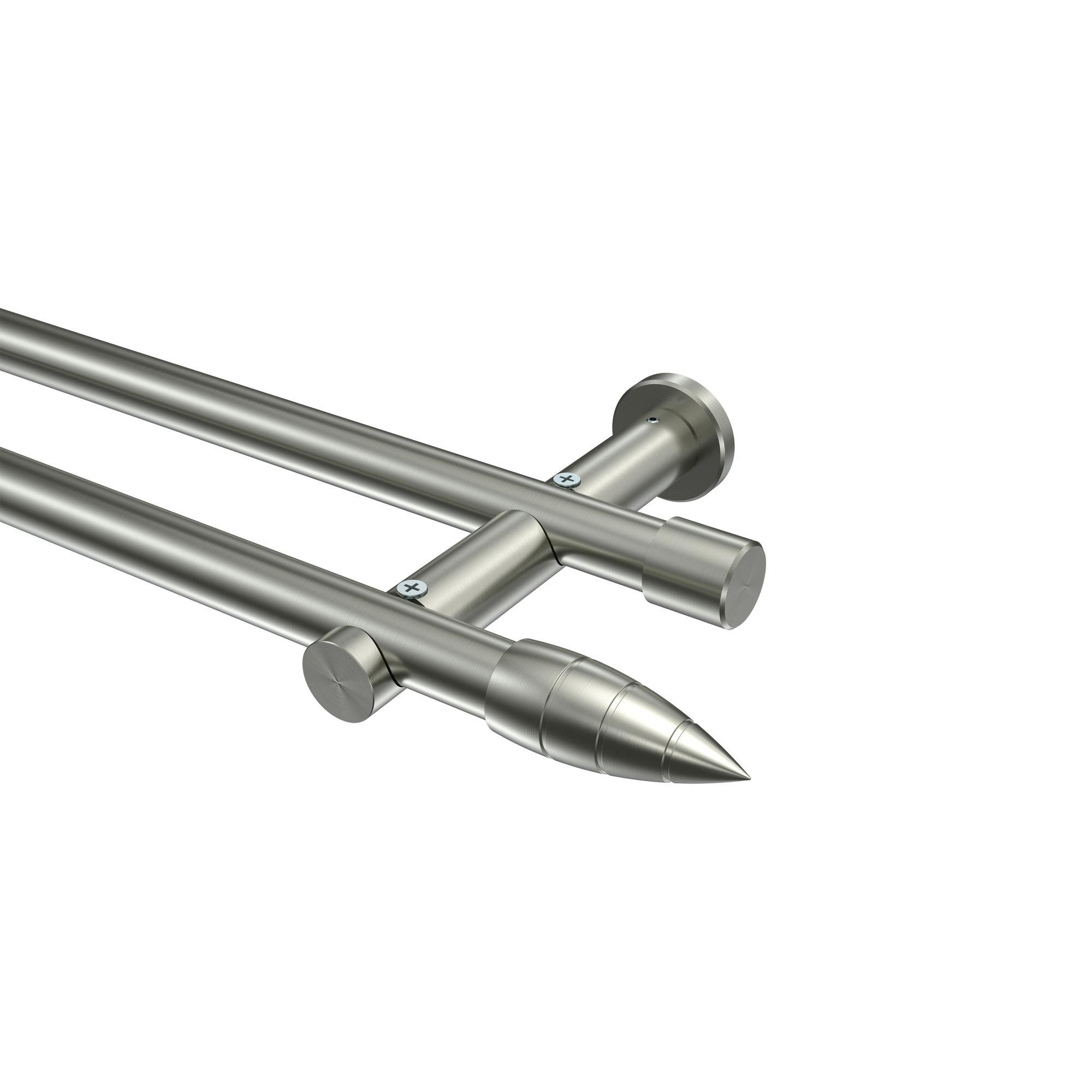 Gardinenstange Platon Samanto 200 Cm, 2-LäUfig (Ohne Ringe), 20 Mm Ø Edelstahl-Optik