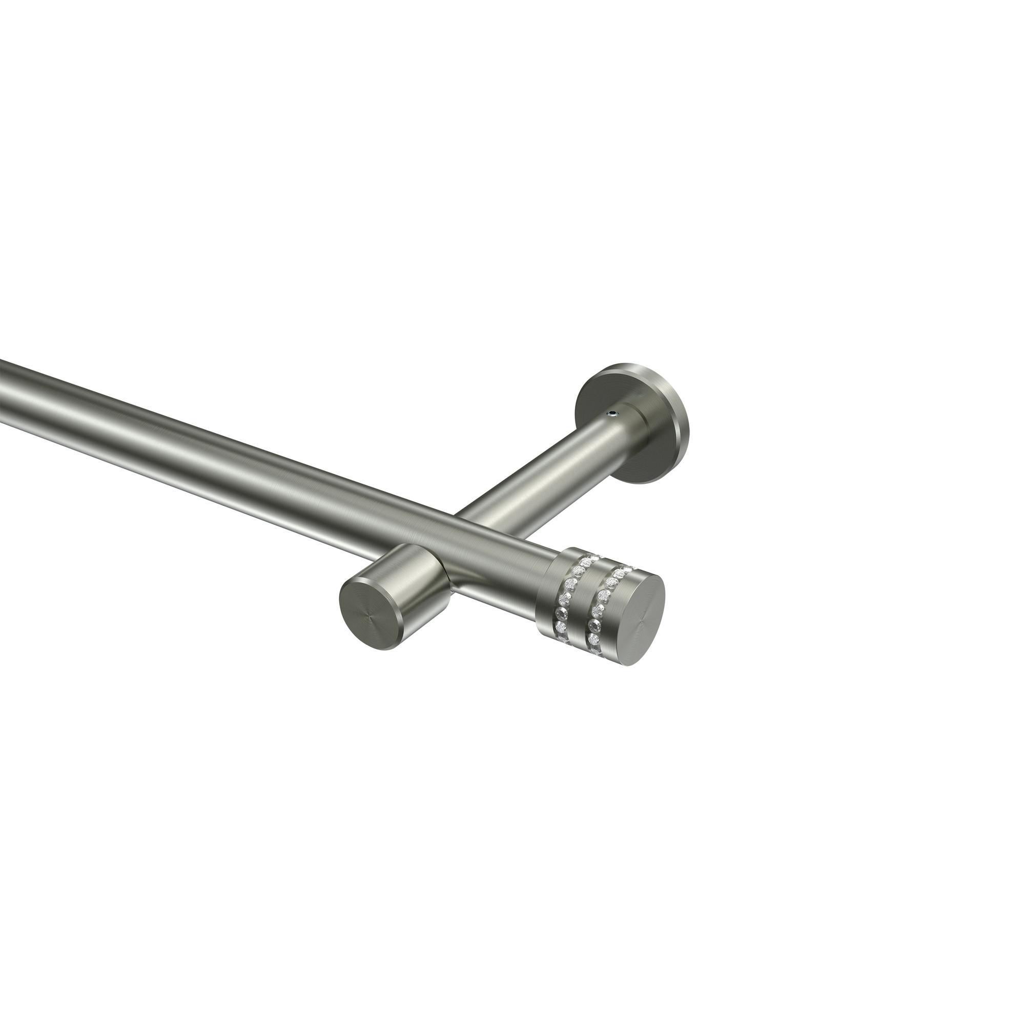 Gardinenstange Prestige Estana 600 Cm (Geteilt In 3 X 200 Cm), 1-LäUfig (Ohne Ringe), 20 Mm Ø Edelstahl-Optik