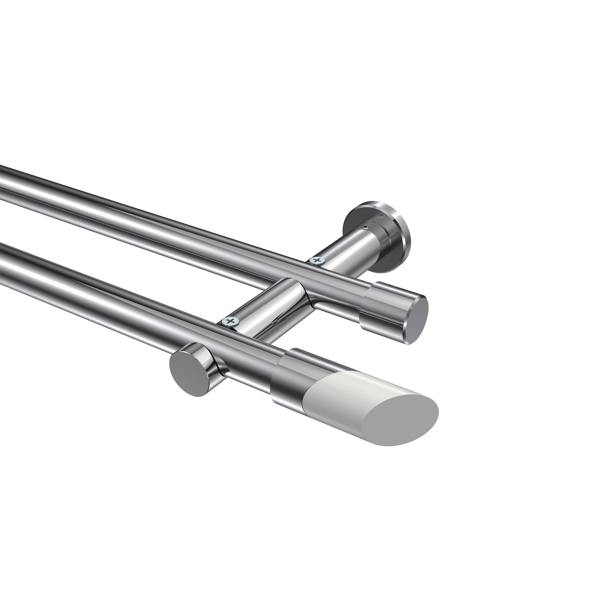 Gardinenstange Platon Verano 100 Cm, 2-LäUfig (Ohne Ringe), 20 Mm Ø Chrom