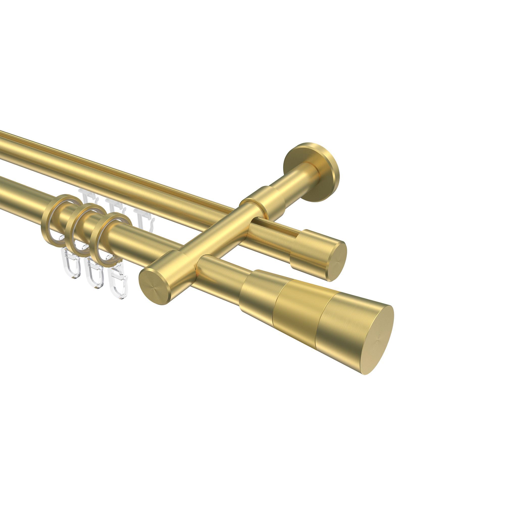 Gardinenstange RUNDROHR-INNENLAUF Prestige Tanara 100 Cm, 2-LäUfig, 20 Mm Ø Messing-Optik