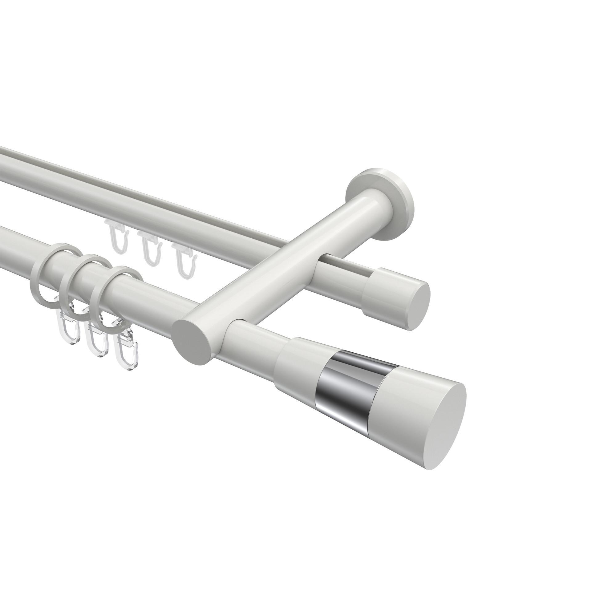Gardinenstange RUNDROHR-INNENLAUF Platon Tanara 120 Cm, 2-LäUfig, 20 Mm Ø Weiß