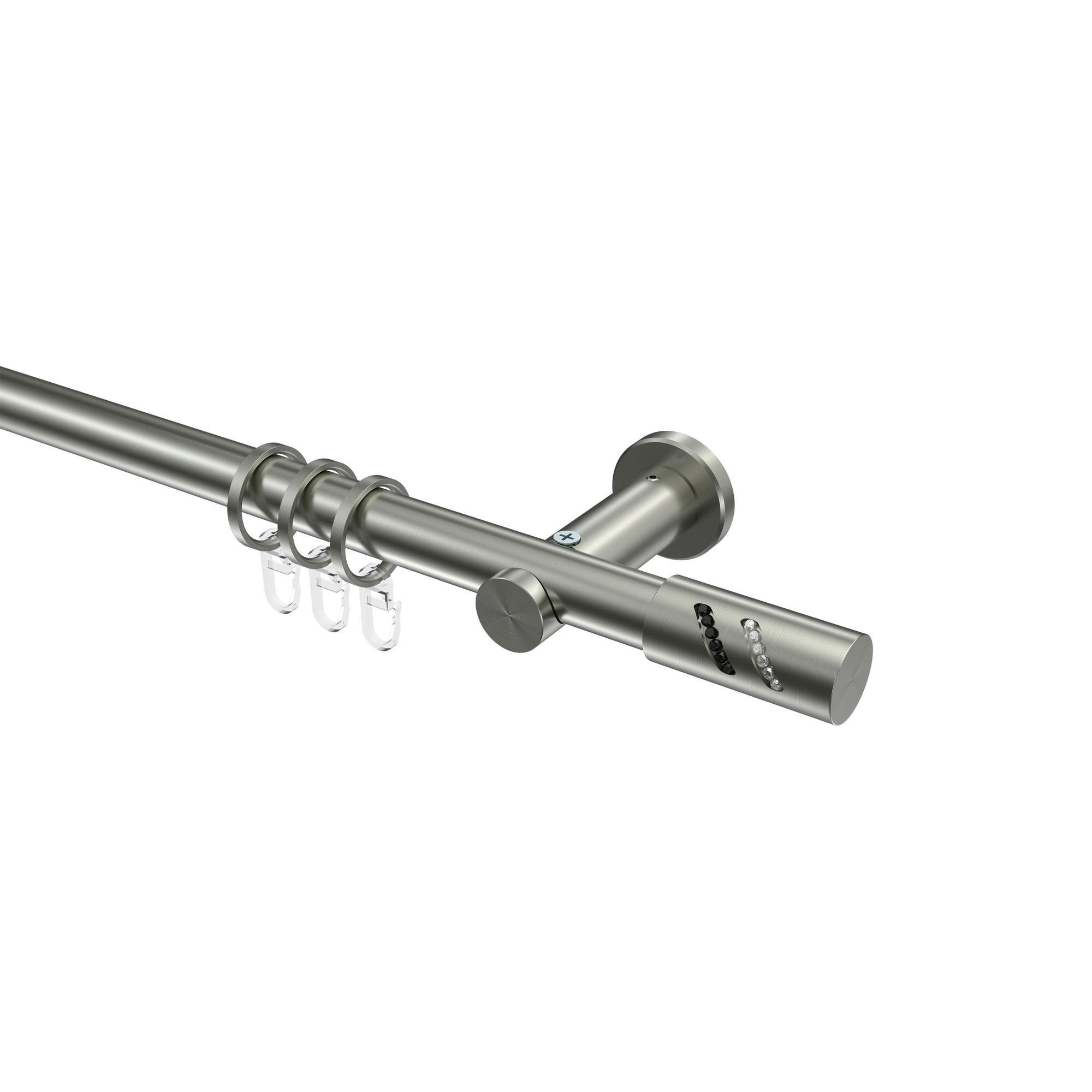 Gardinenstange Platon Zoena 360 Cm (Geteilt In 2 X 180 Cm), 1-LäUfig, 20 Mm Ø Edelstahl-Optik