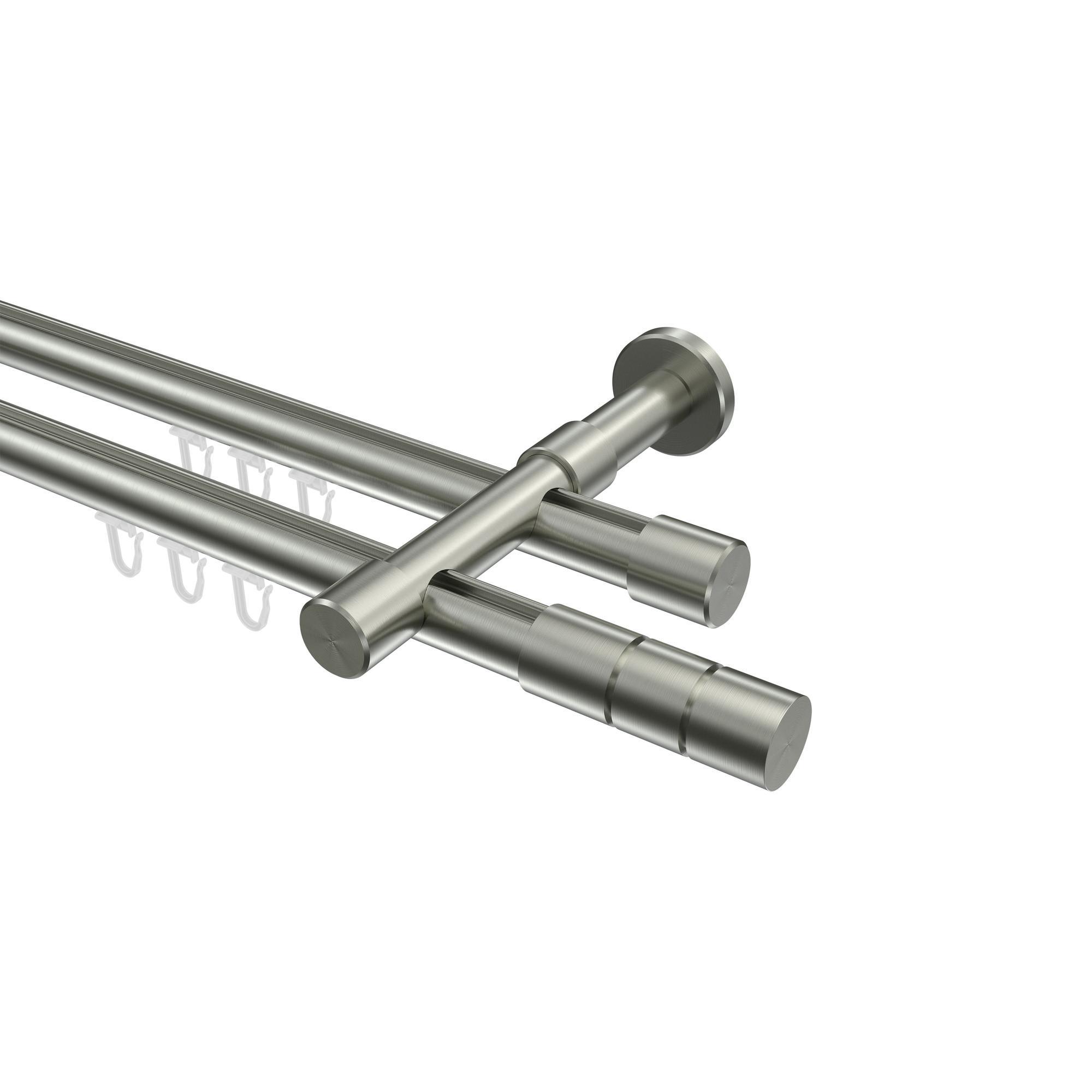 Gardinenstange Innenlauf Prestige Elanto 260 Cm (Geteilt In 2 X 130 Cm), 2-LäUfig, 20 Mm Ø Edelstahl-Optik