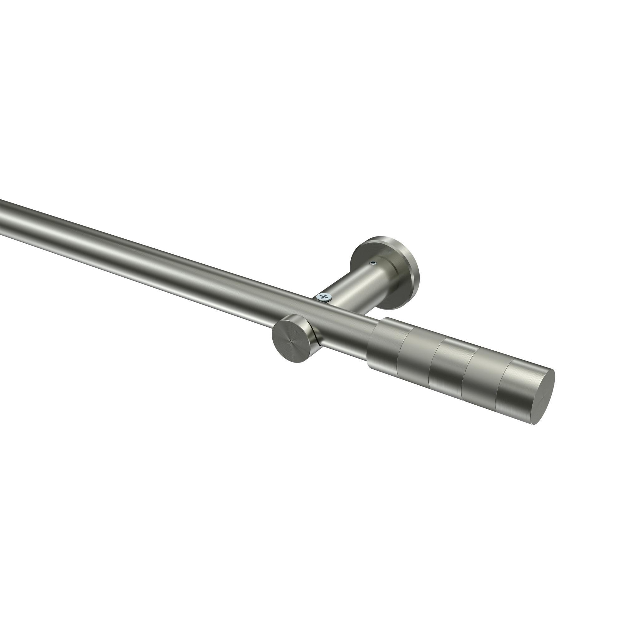 Gardinenstange Platon Mavell 400 Cm (Geteilt In 2 X 200 Cm), 1-LäUfig (Ohne Ringe), 20 Mm Ø Edelstahl-Optik