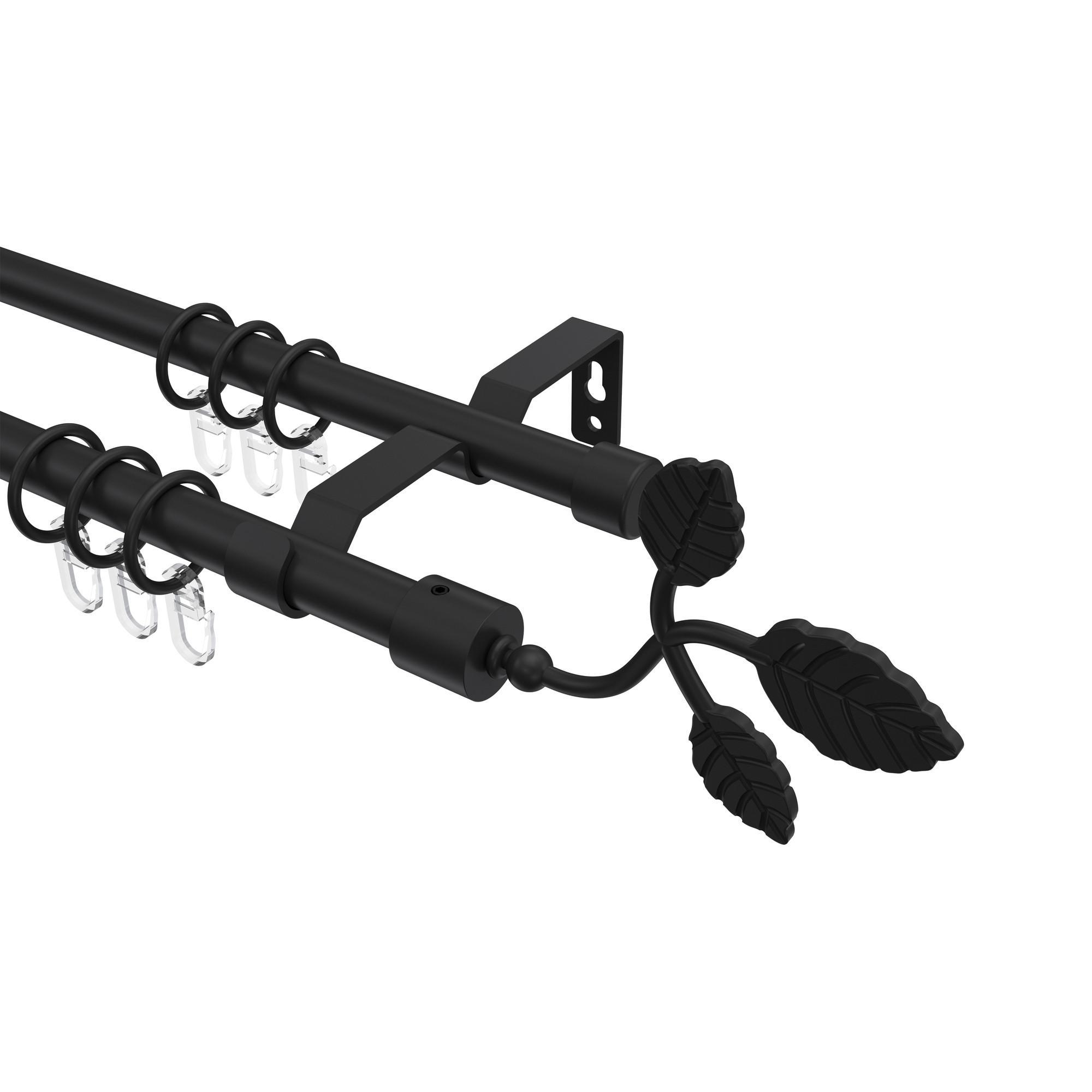 Gardinenstange Olymp Alessia 400 Cm (Geteilt In 2 X 200 Cm), 2-LäUfig, 16 Mm Ø Schwarz