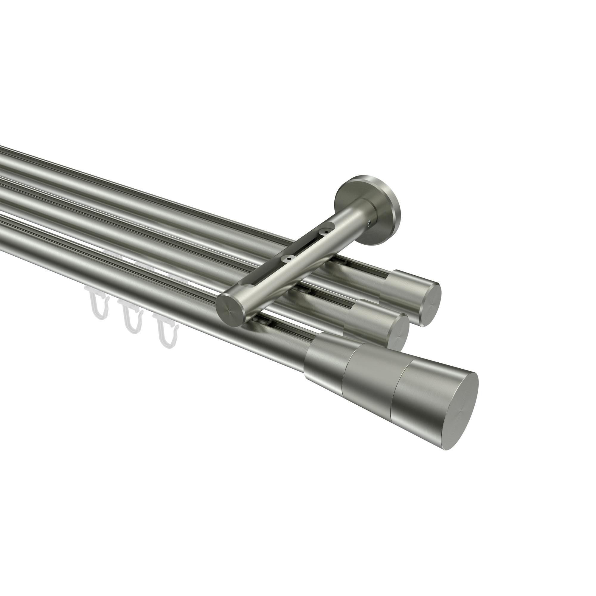 Gardinenstange Innenlauf Siteno Tanara 140 Cm, 3-LäUfig, 20 Mm Ø Edelstahl-Optik