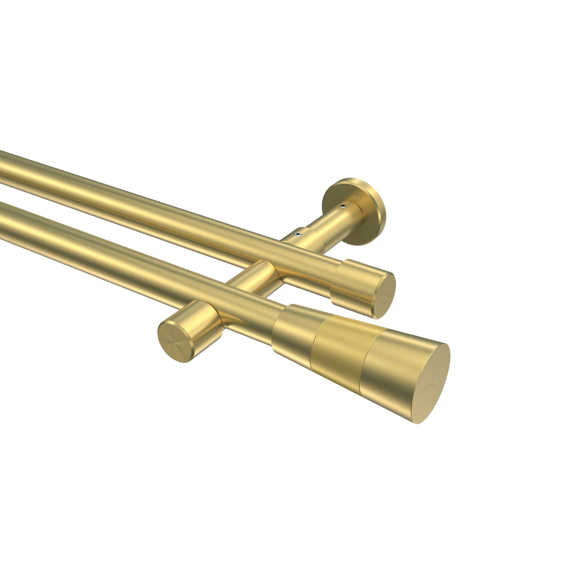 Gardinenstange Prestige Tanara 140 Cm, 2-LäUfig (Ohne Ringe), 20 Mm Ø Messing-Optik