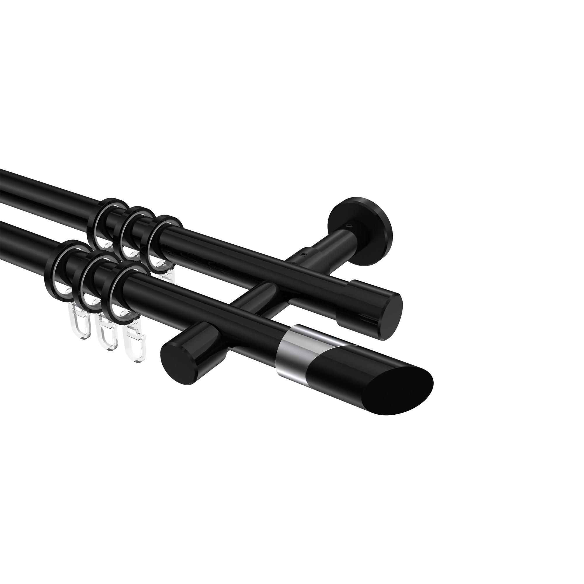 Gardinenstange Prestige Verano 100 Cm, 2-LäUfig, 20 Mm Ø Schwarz