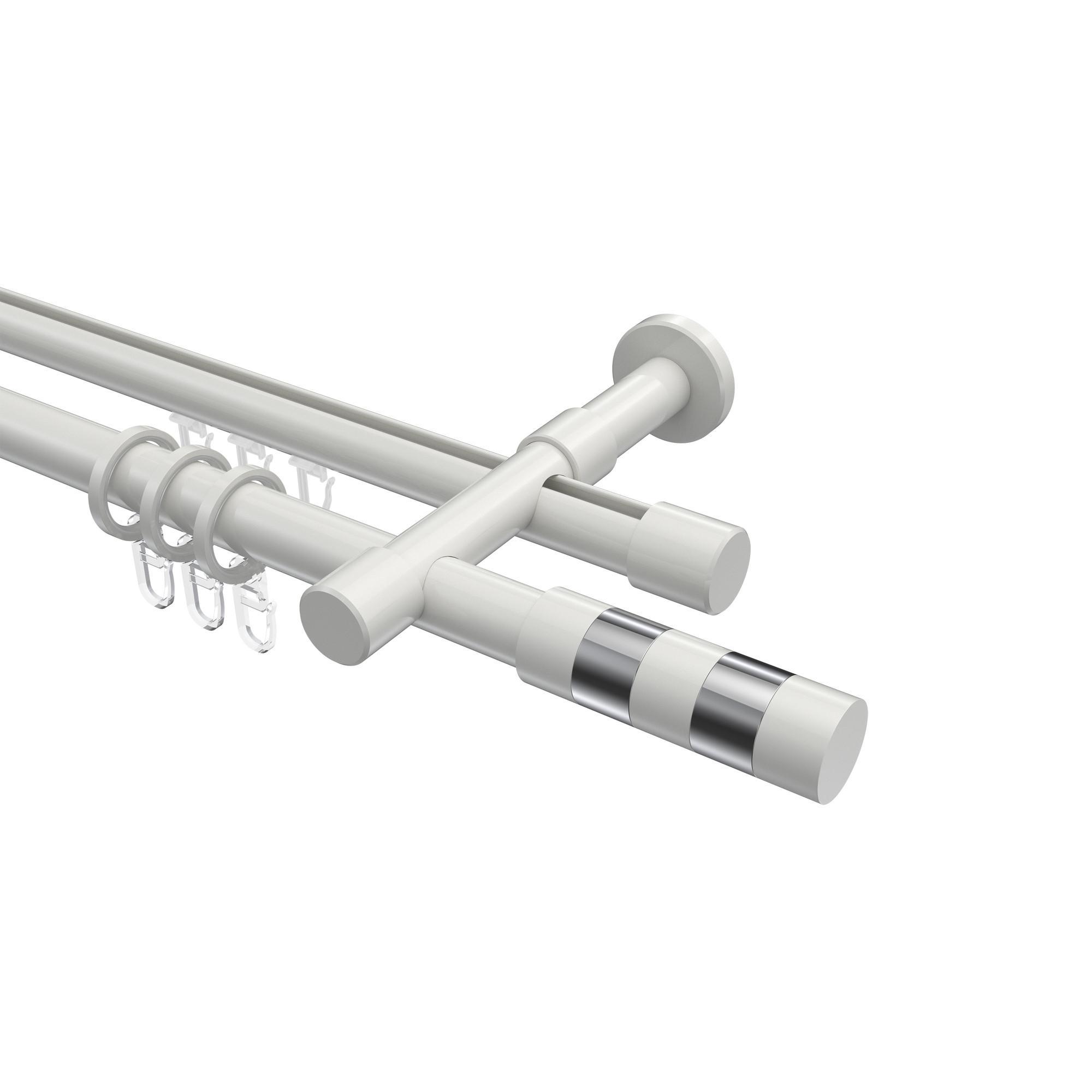 Gardinenstange RUNDROHR-INNENLAUF Prestige Mavell 120 Cm, 2-LäUfig, 20 Mm Ø Weiß
