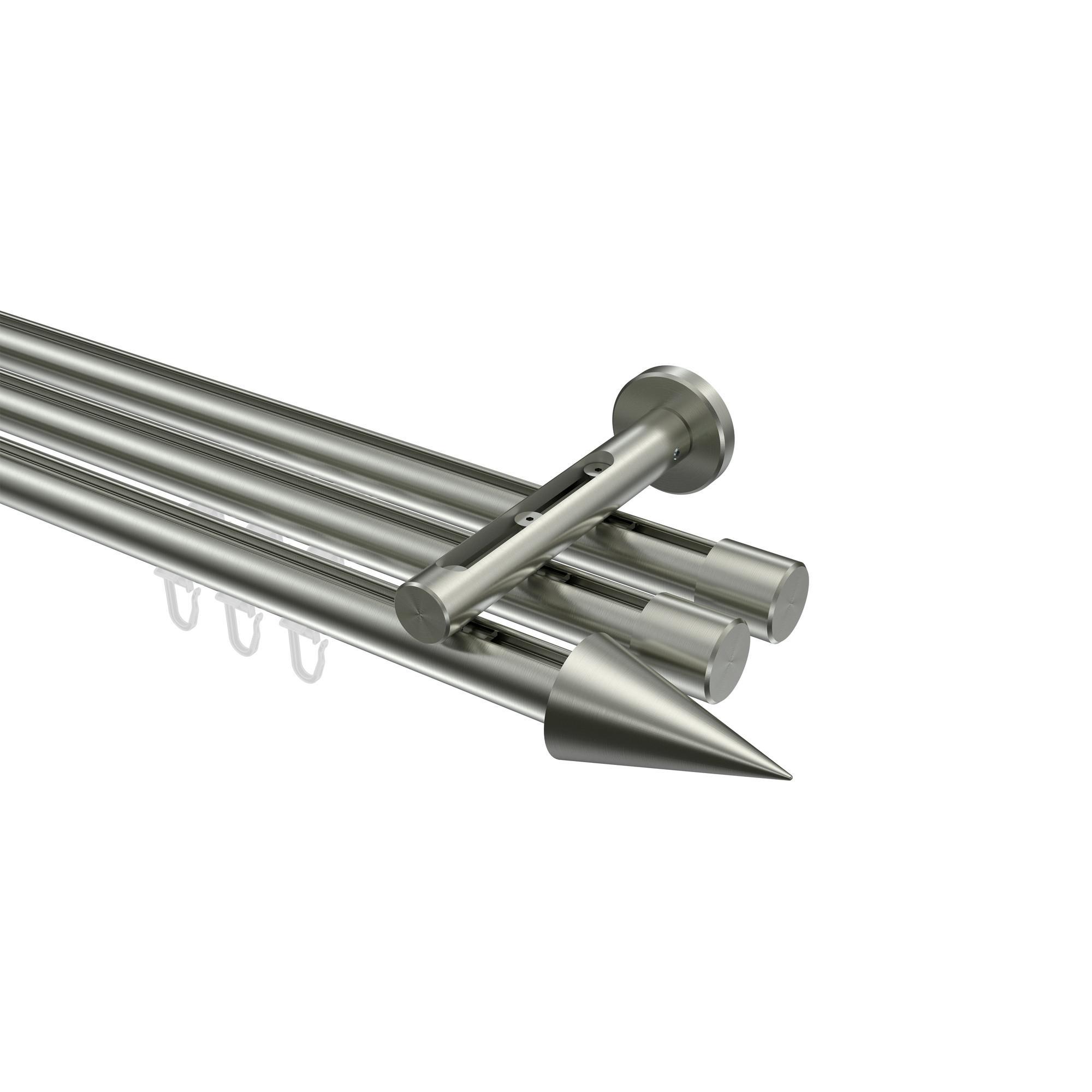 Gardinenstange Innenlauf Siteno Savio 600 Cm (Geteilt In 3 X 200 Cm), 3-LäUfig, 20 Mm Ø Edelstahl-Optik