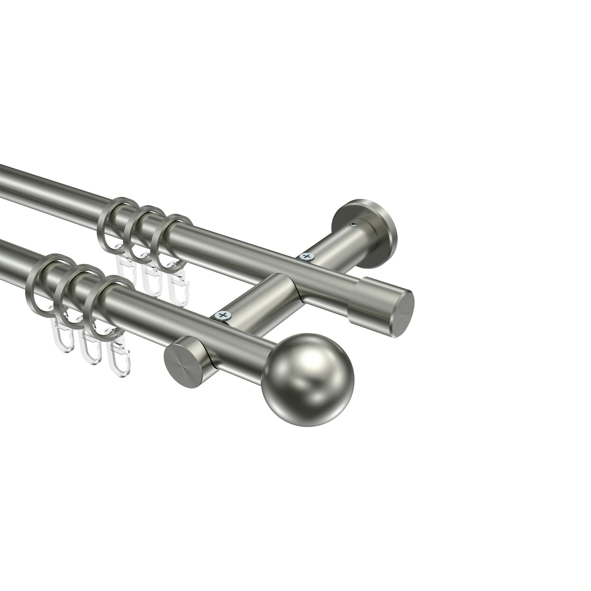 Gardinenstange Platon Luino 120 Cm, 2-LäUfig, 20 Mm Ø Edelstahl-Optik