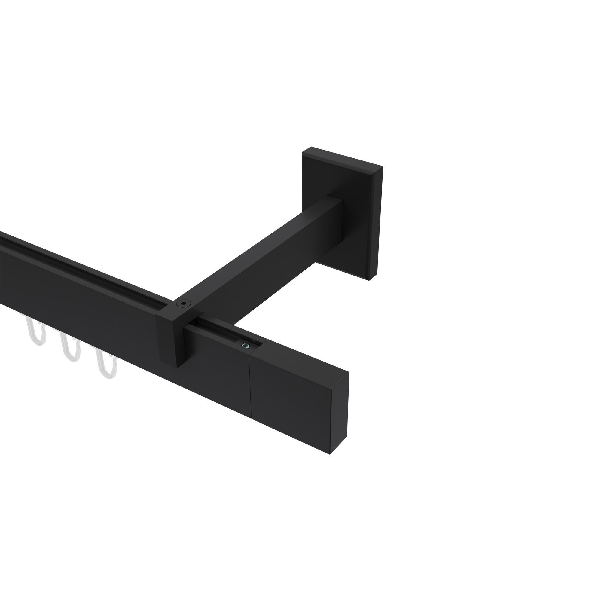 Gardinenstange Innenlauf Smartline Lox 280 Cm (Geteilt In 2 X 140 Cm), 1-LäUfig, 14X35 Mm Schwarz