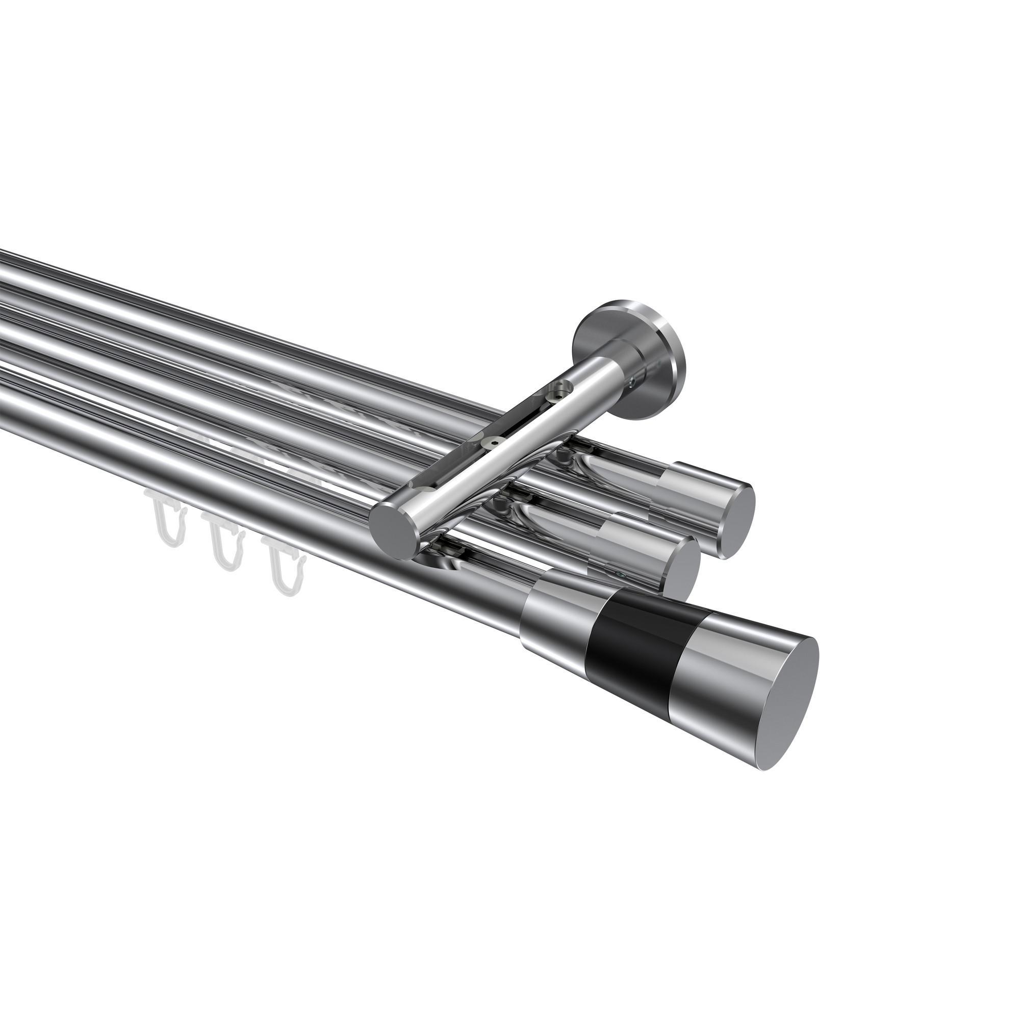 Gardinenstange Innenlauf Siteno Tanara 160 Cm, 3-LäUfig, 20 Mm Ø Chrom