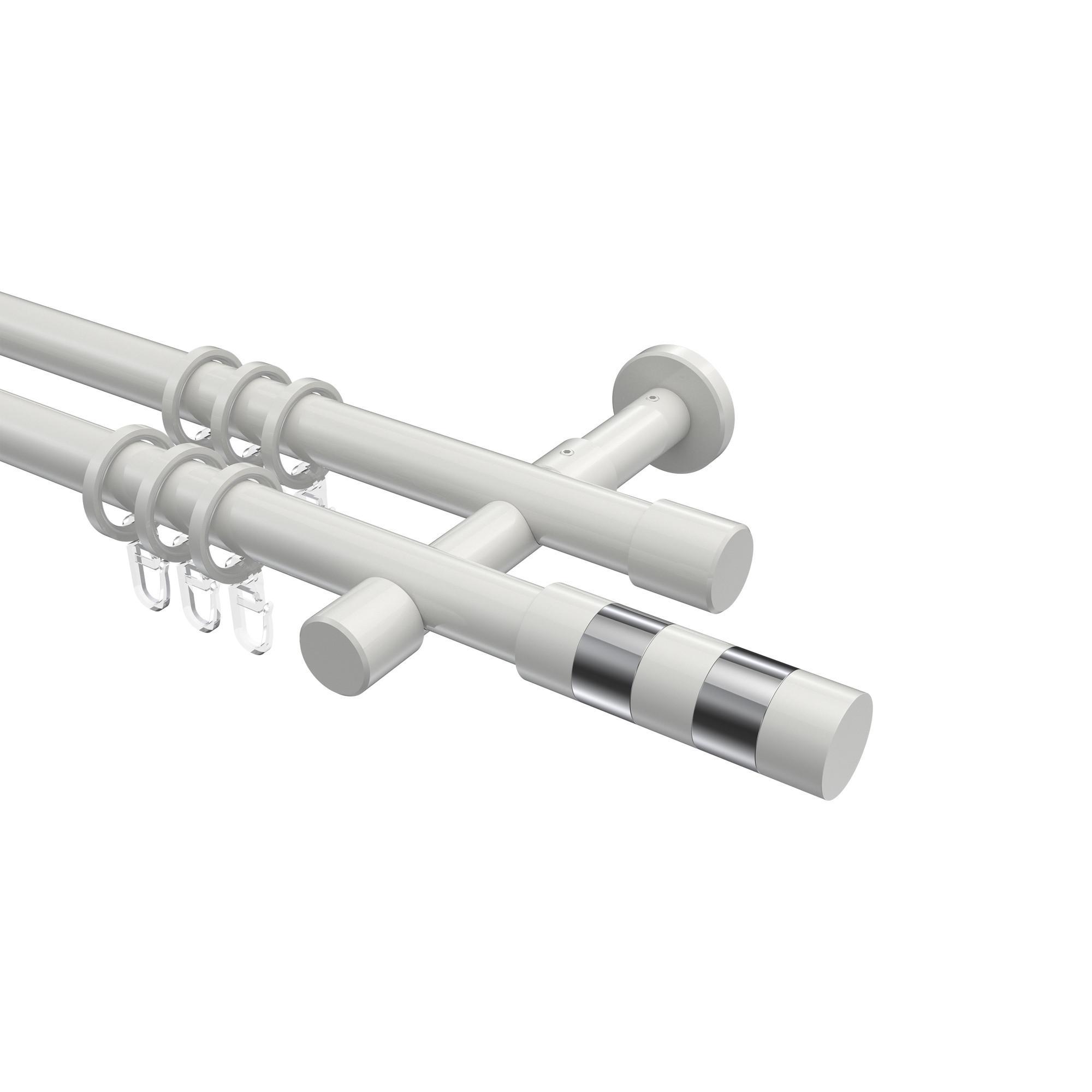 Gardinenstange Prestige Mavell 360 Cm (Geteilt In 2 X 180 Cm), 2-LäUfig, 20 Mm Ø Weiß